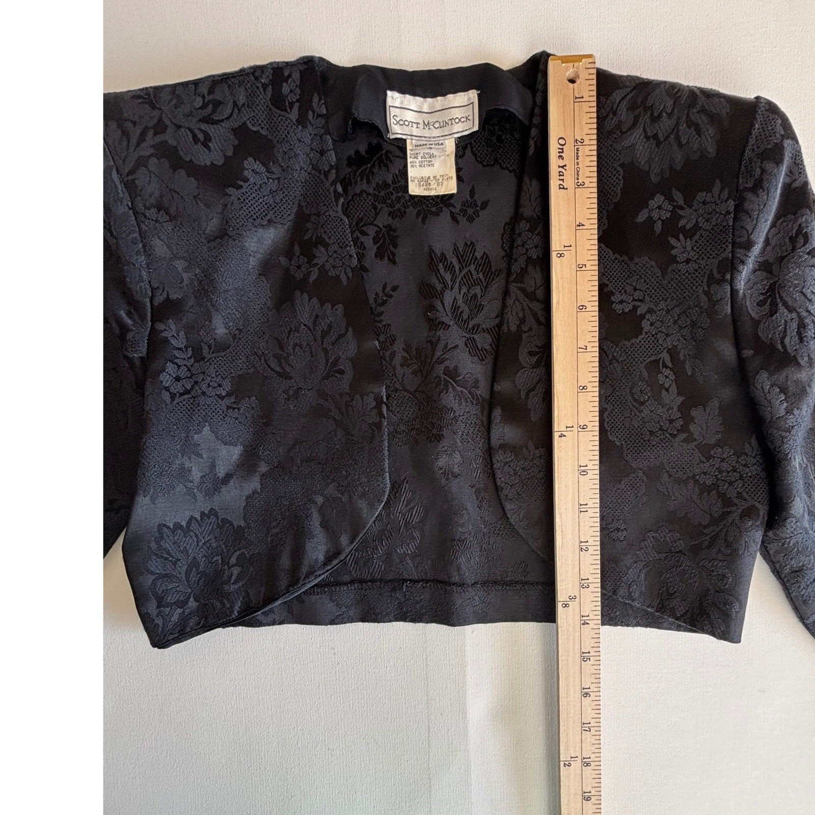 VTG Scott McClintock Damask Jacket S Shrug Whimsigoth Formal Elegant Bolero 4
