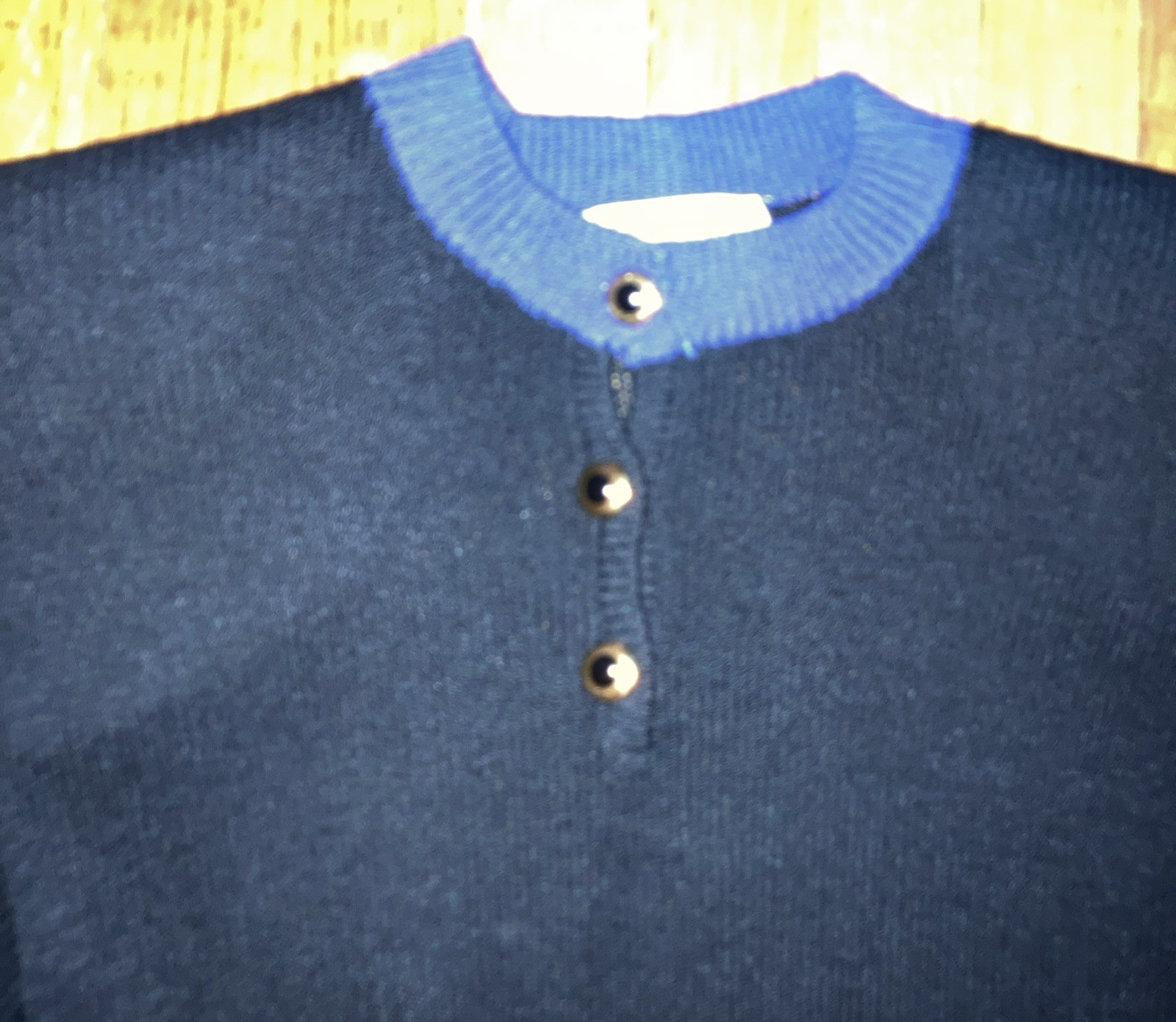 classic vintage St. John Marie Gray knit Santana Dress black / blue sz 6 pockets