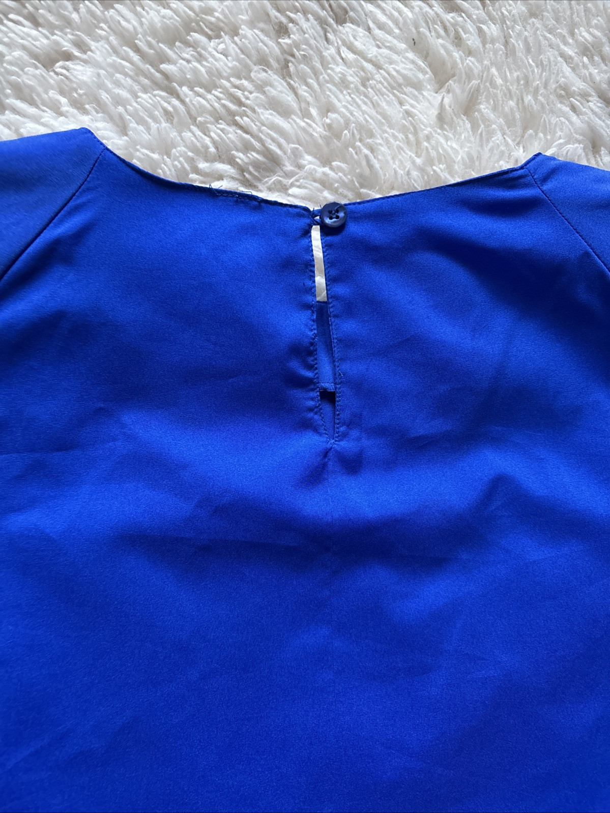 VTG 80’s Impressions Of California Women Top Sz M Blouse Blue Silky NICE!