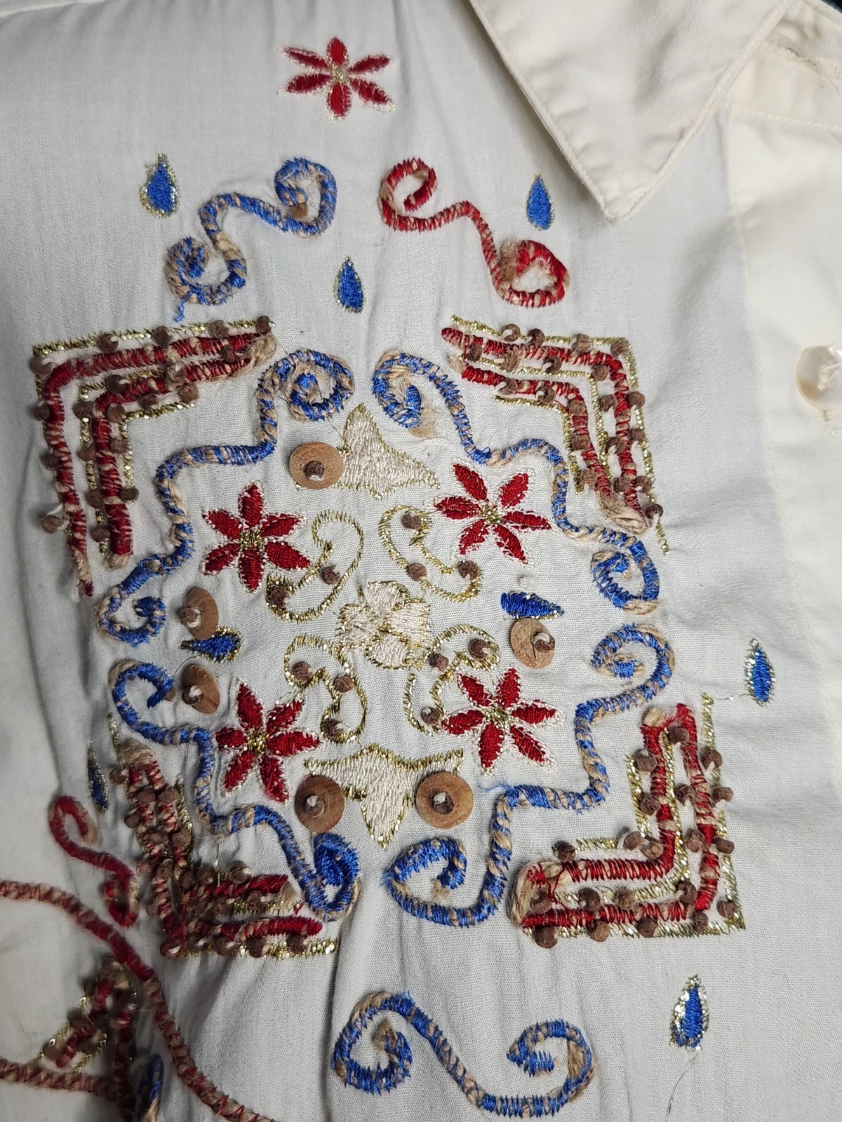 Vintage I.V.Y Western Beaded Embroided Button Down Long Sleeve Shirt M