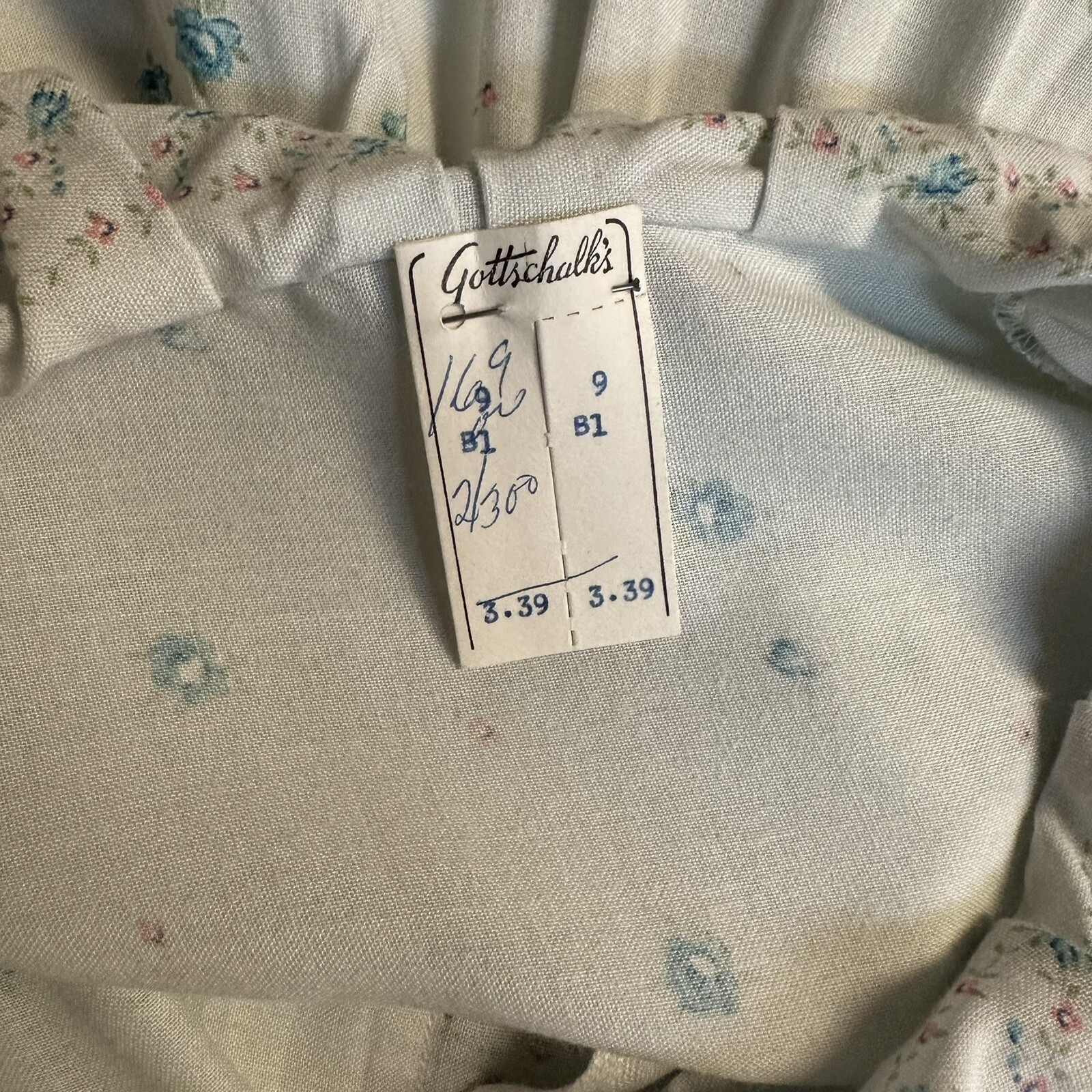 Vtg Dainty Floral Nightgown Dress Lace Peterpan Collar Prairie Cottagecore L NEW