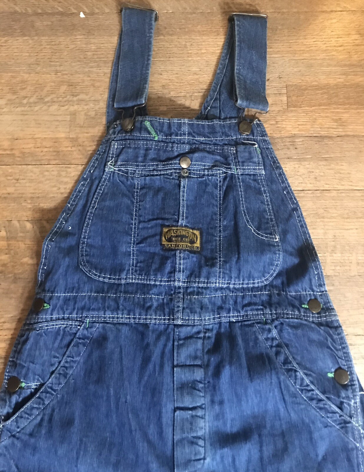 Vintage Washington DEE CEE SANFORIZED Blue Denim Overalls, Petite
