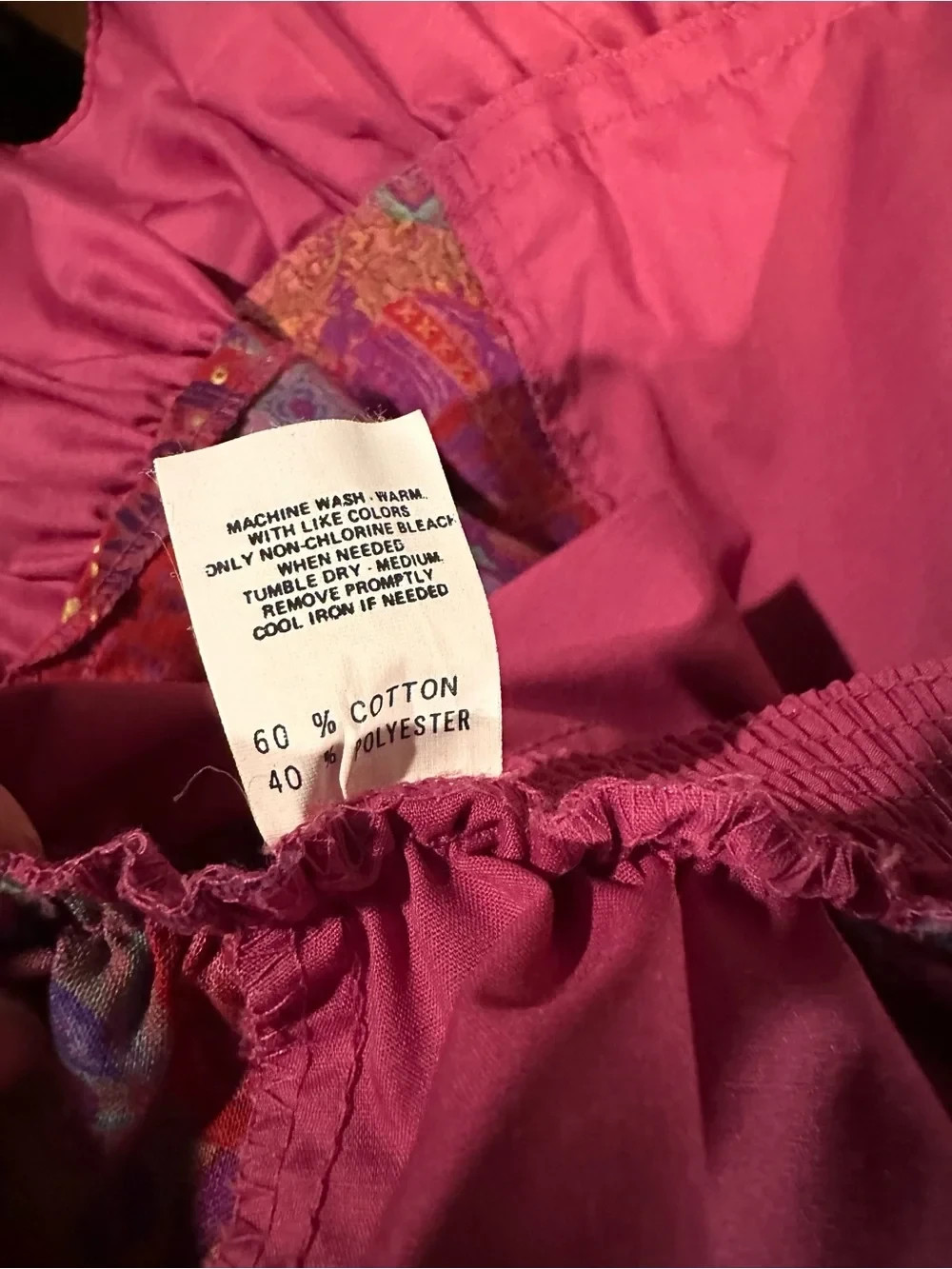Vtg Malco Modes Magenta Paisley Tiered western/prairie Skirt size S