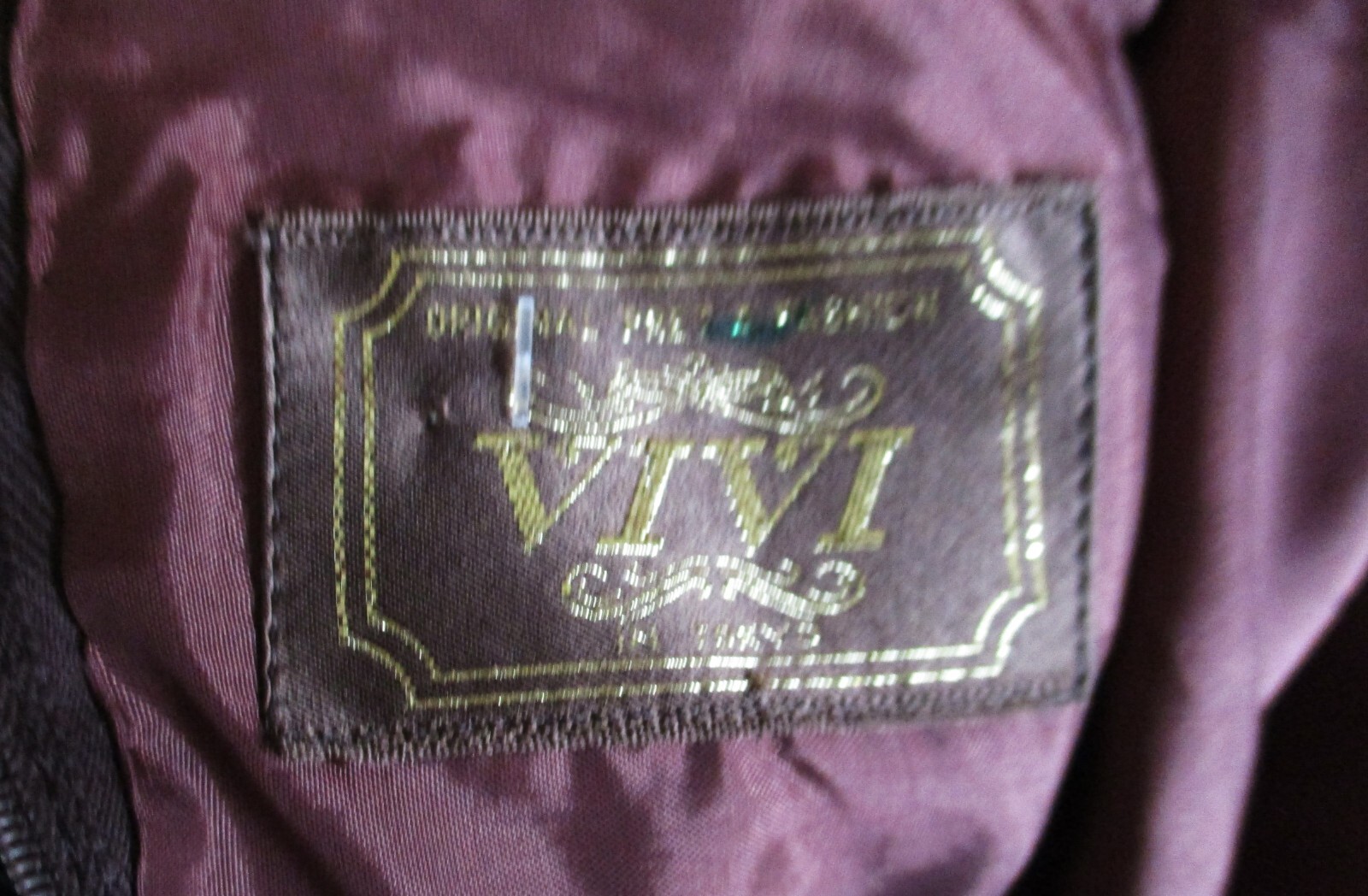 Vintage VIVI Tokyo Dress Women Brown Velvet Gold Embroidered Trim XS Women