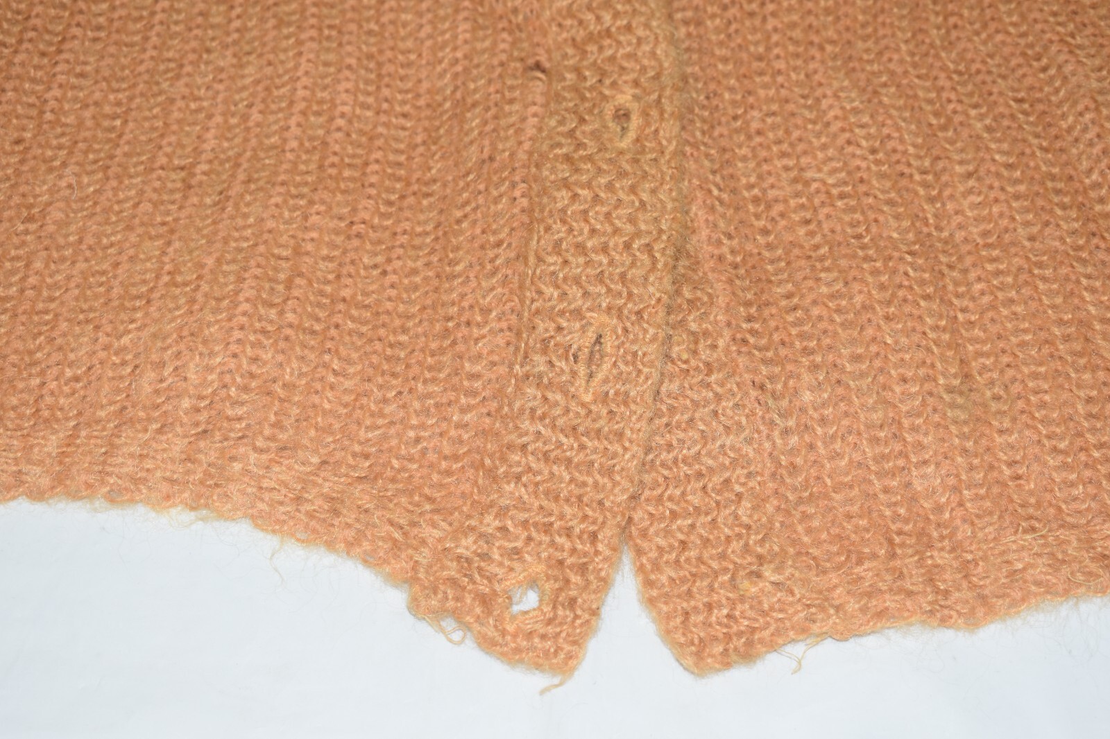 VINTAGE Sweater Womens L Tan Brown Lambs Wool Angora Mohair 80s Majestic