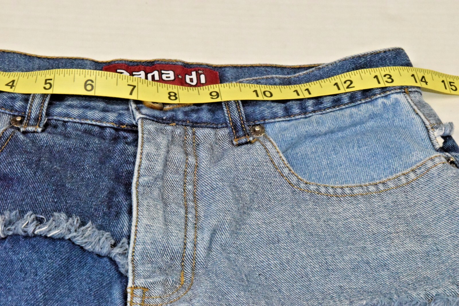 Vintage Jeans Zana Di Size 3 90s Y2K Shades of Blue Patchwork Made Hong Kong