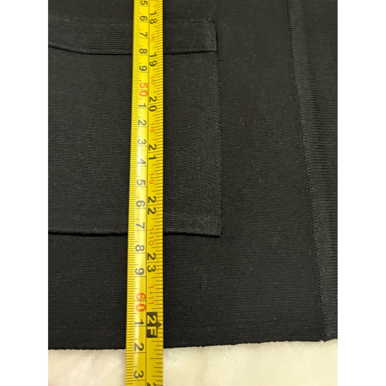 Misook Open Front Knit Cardigan Jacket Pointed Collar Patch Pockets Career