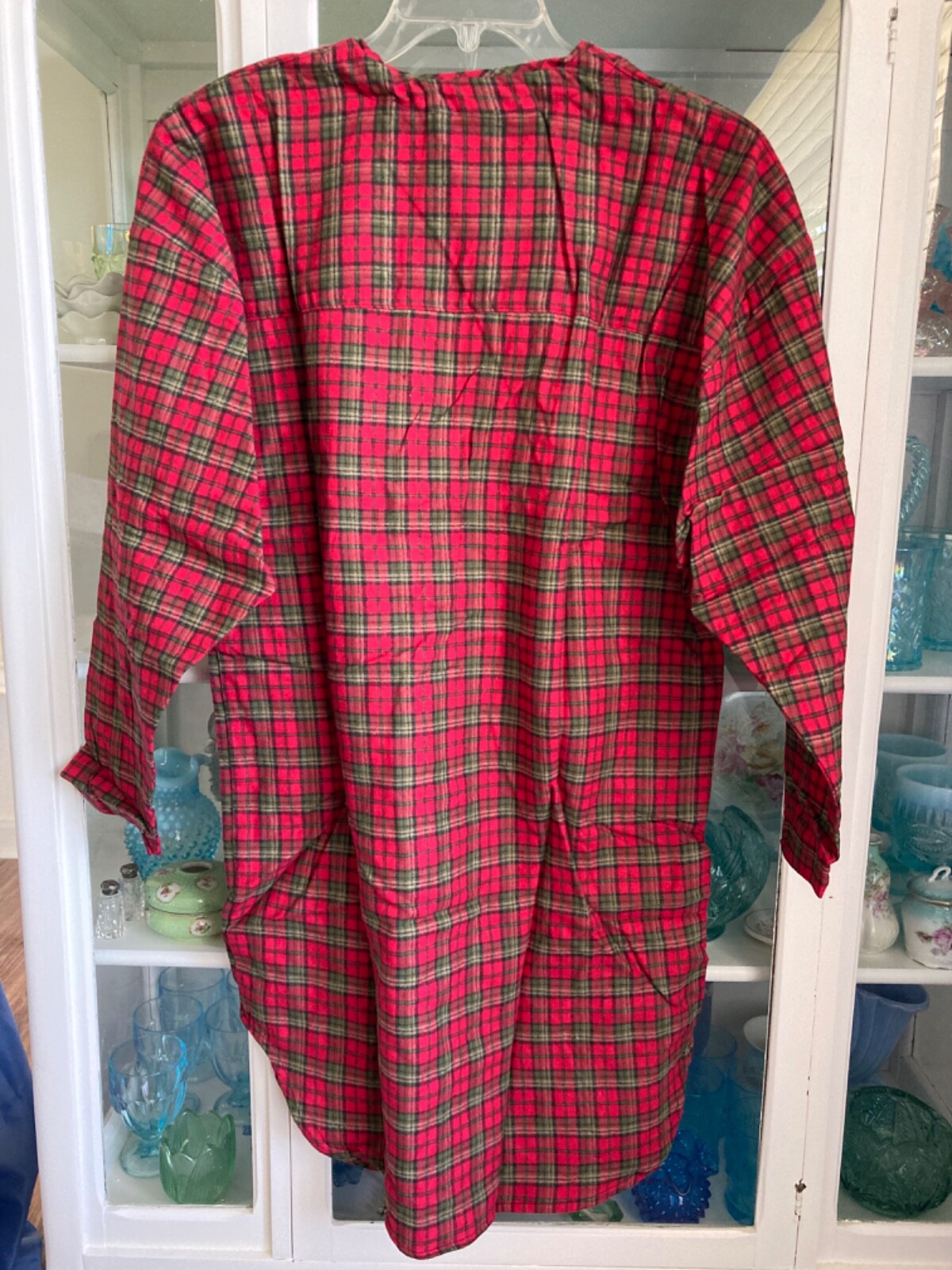 New Vintage Flyshacker Clothing Co Flannel Sleep Shirt Red Tartan Plaid S