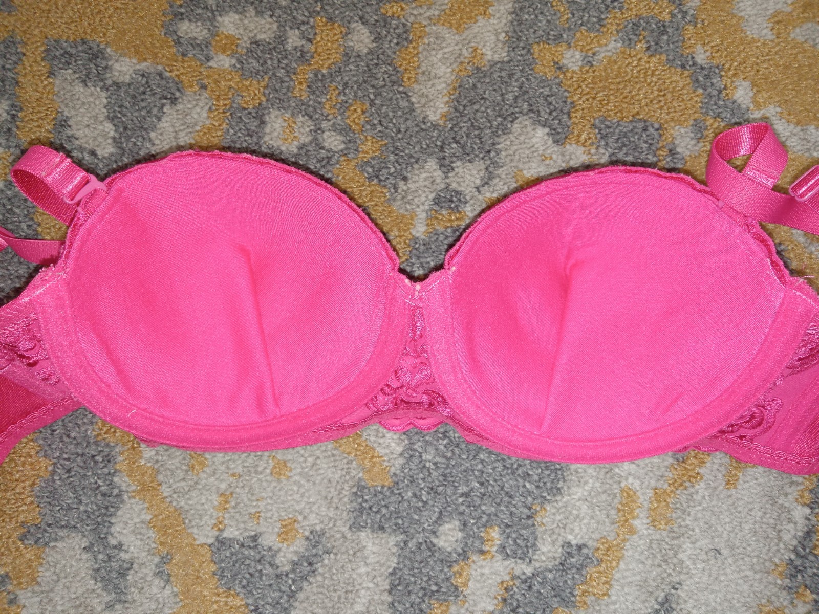 Vtg Maidenform 8879 Customize It Embroidered Strapless Push Up Demi Bra 34C Pink
