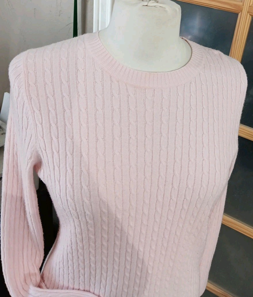 Vintage Designers Originals Luxelon Sweater Top Soft Pink Pullover Womens Sz M