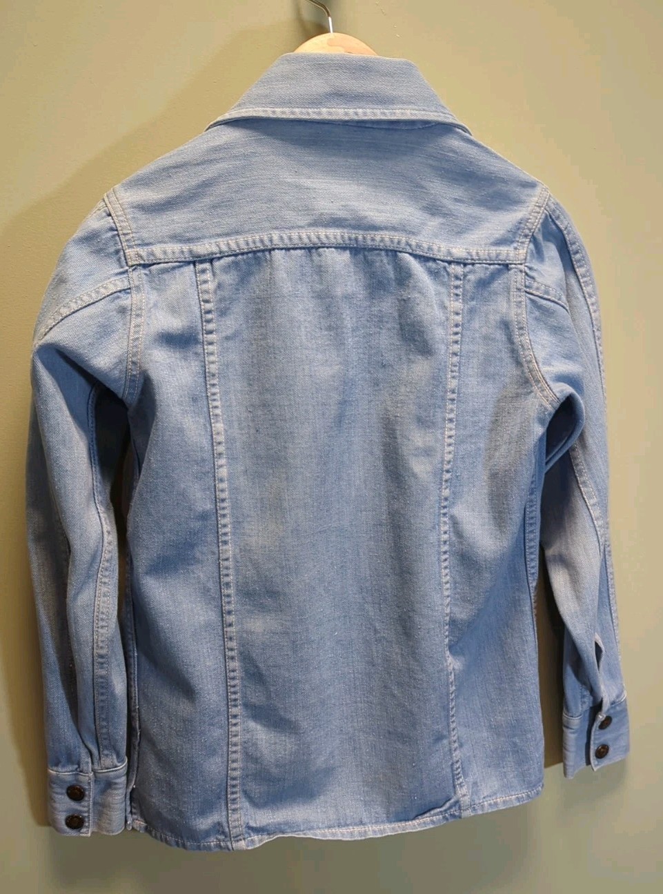 VTG 70s SEARS ROEBECK 'Put On Shop’ Denim Women’s Western Shirt Sz.16/33″ Snaps