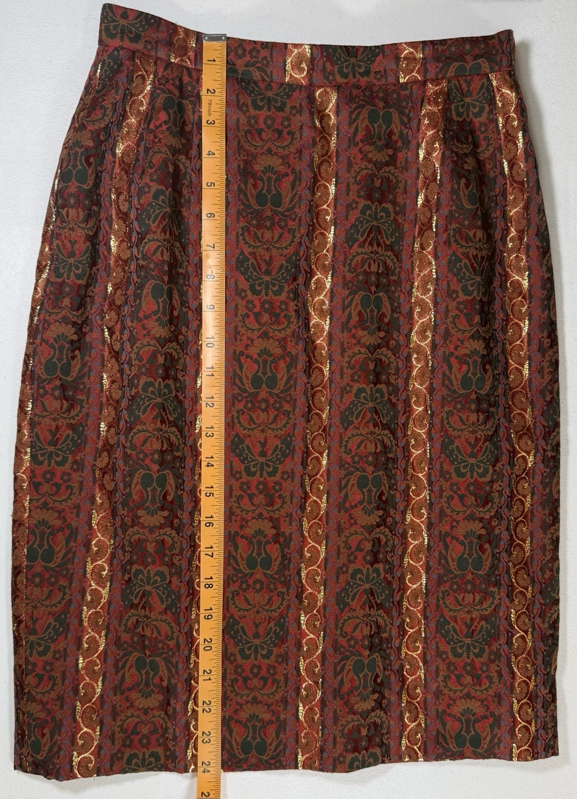 Mary Mcfadden Collection Vintage Metallic Brocade Skirt | Made in USA | Size 8