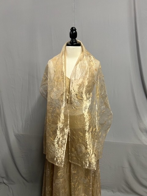 #22-138, 1950s Gold Metallic 3 Pc. Ensemble Made of Middle Eastern Fabric
