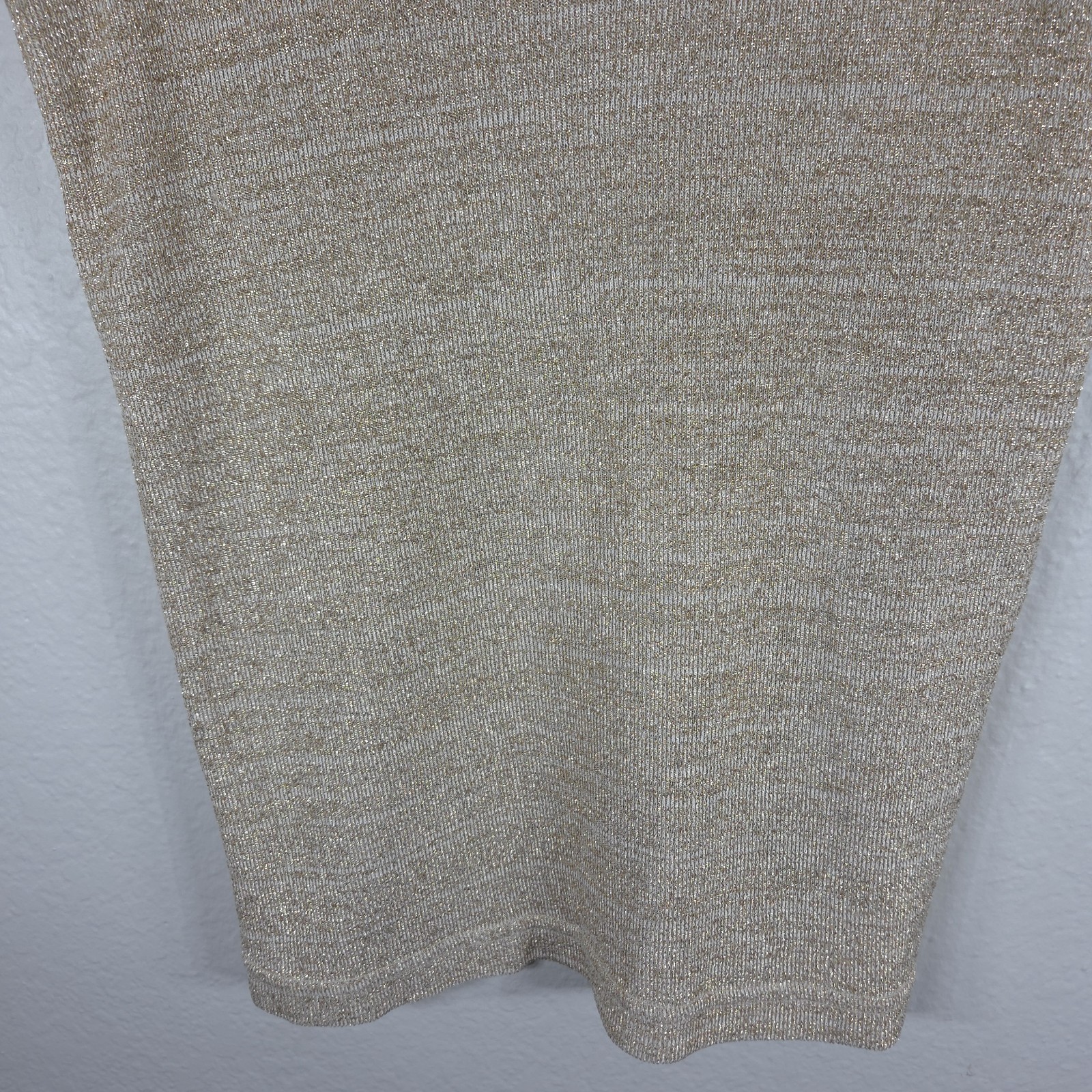 Vintage Matter Of Degrees Gold Metallic Knit Tank Top Size L Scoop Neck 90’s