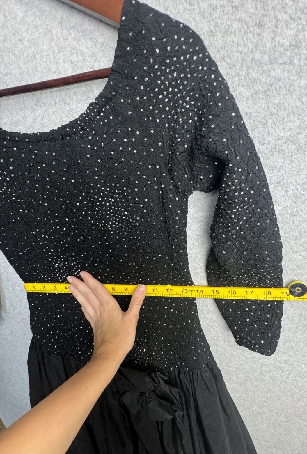 VTG 80s Ted Lapidus Paris Off Shoulder Beaded Dress Gown Sz 8 Black Formal