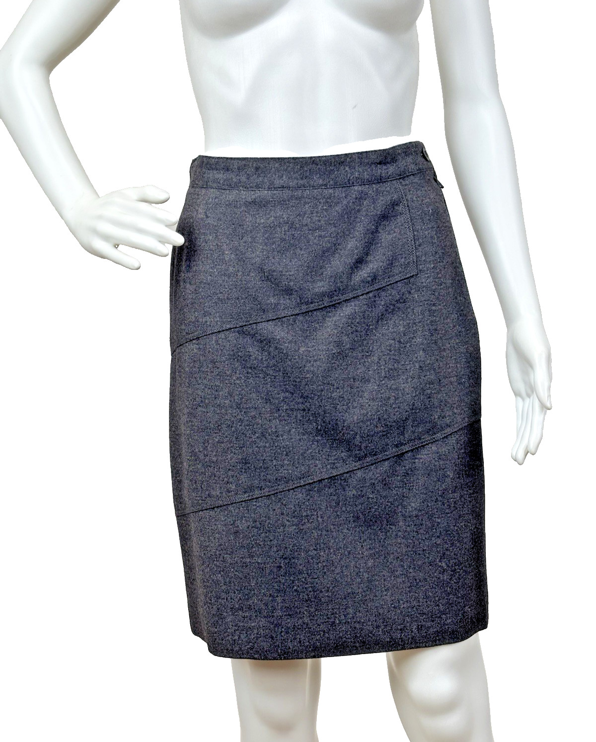 Vintage Authentic Gucci Wool Pencil Skirt New With Tags Silk Lining