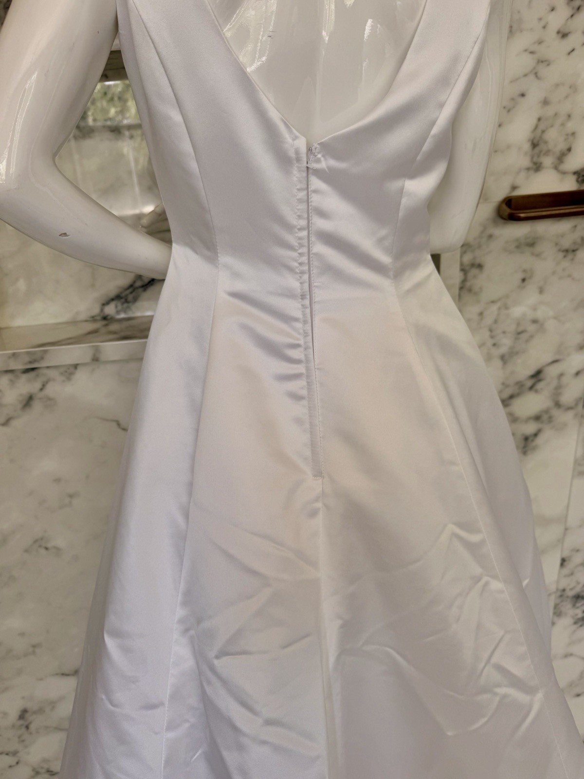 Prestige Bridal Satin Wedding Dress Size 10 Minimalist Ball Gown Chapel Train