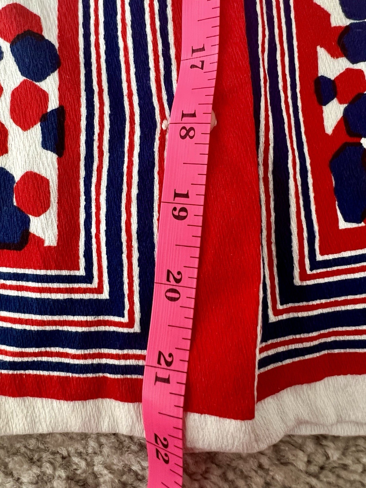 Cellini Vintage Cotton Collared Button-Front Shirt Size 10 Red White Blue Japan