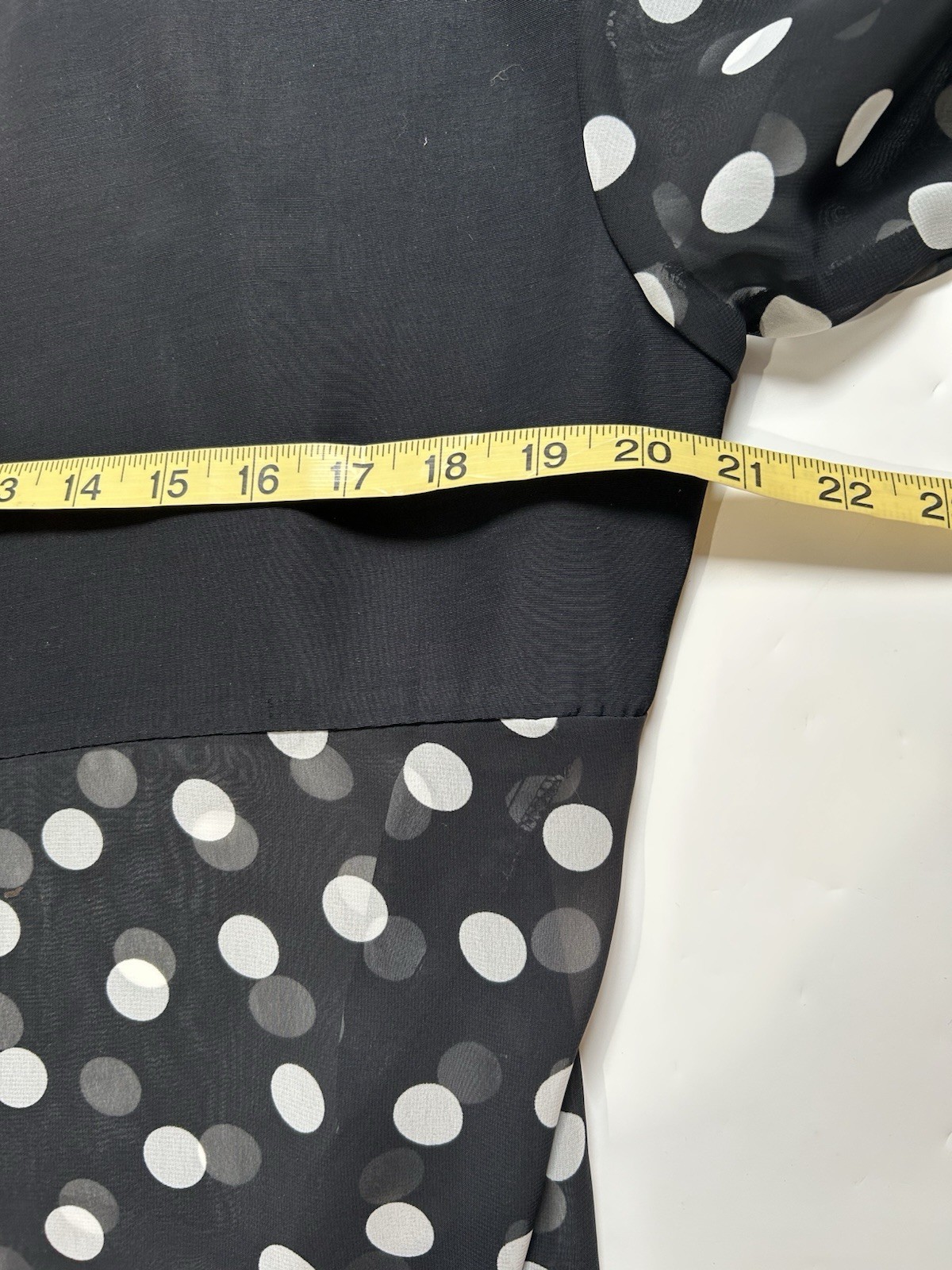 Dani An Vintage Blouse black white polka dots long sleeves size large