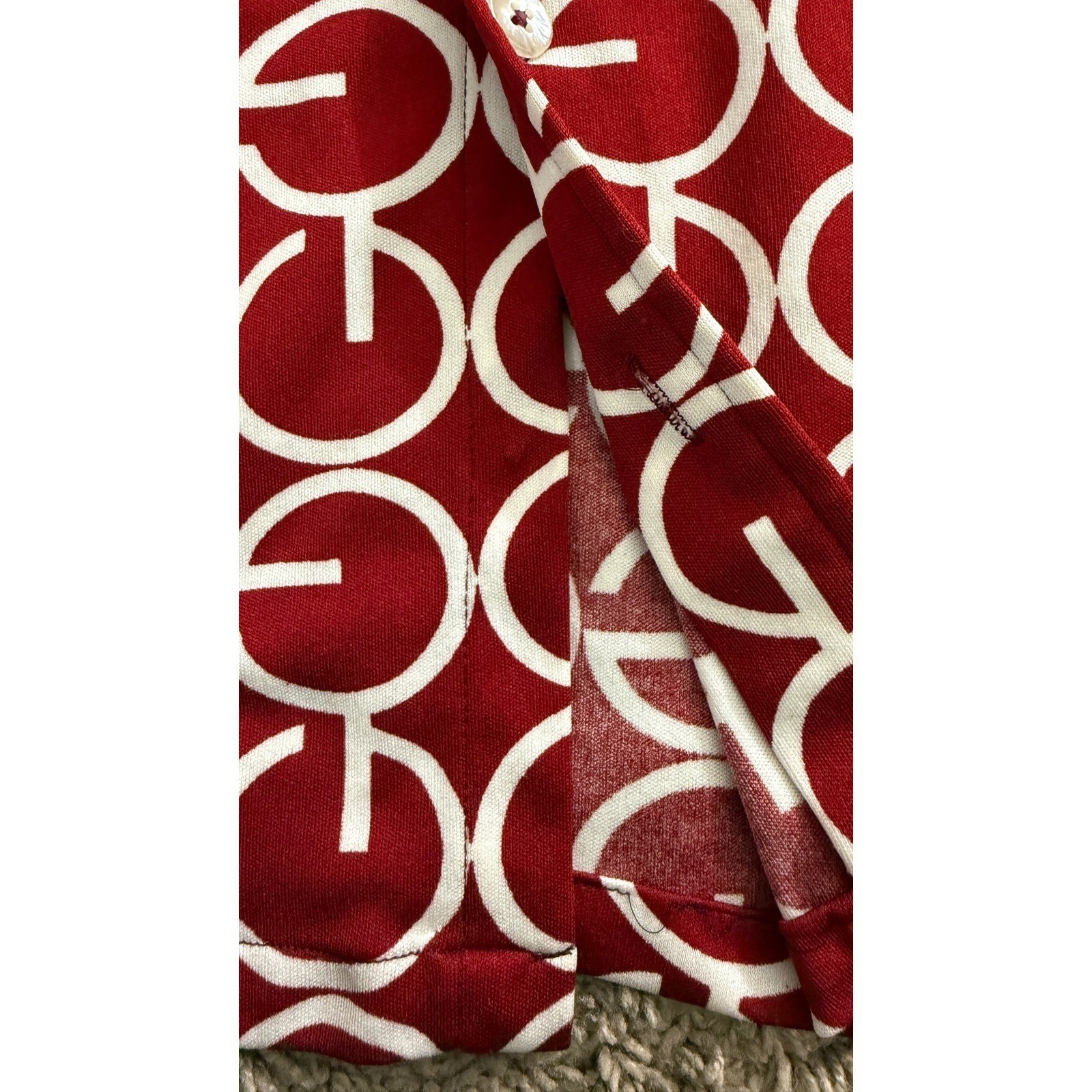 Givenchy for Chesa Red Monogram Logo Button Up Legally Blonde Rare Vintage 70’s