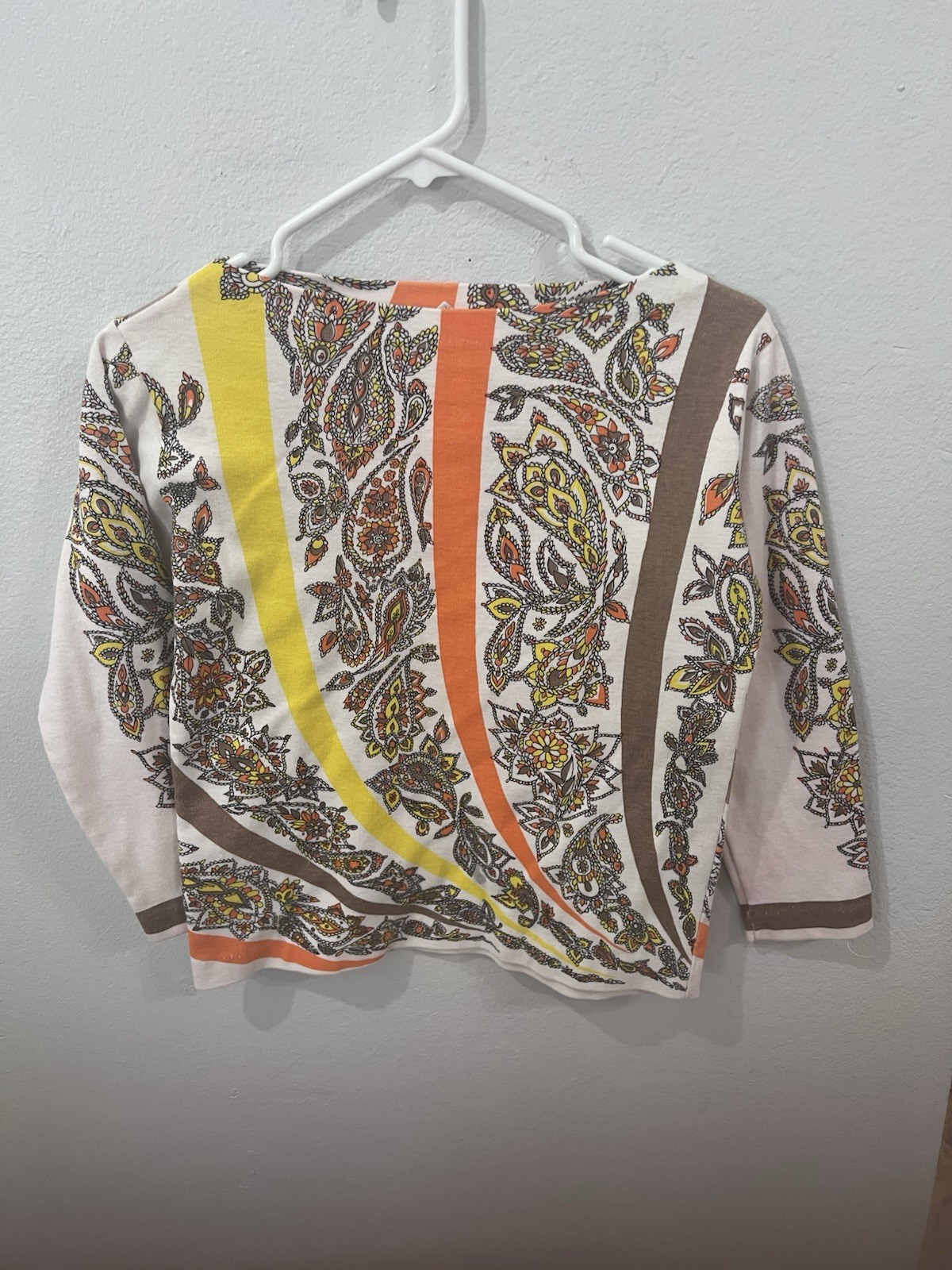 Vintage 1960 Jane Colby Original Paisley Mod Blouse, Retro Psychedelic Print Top