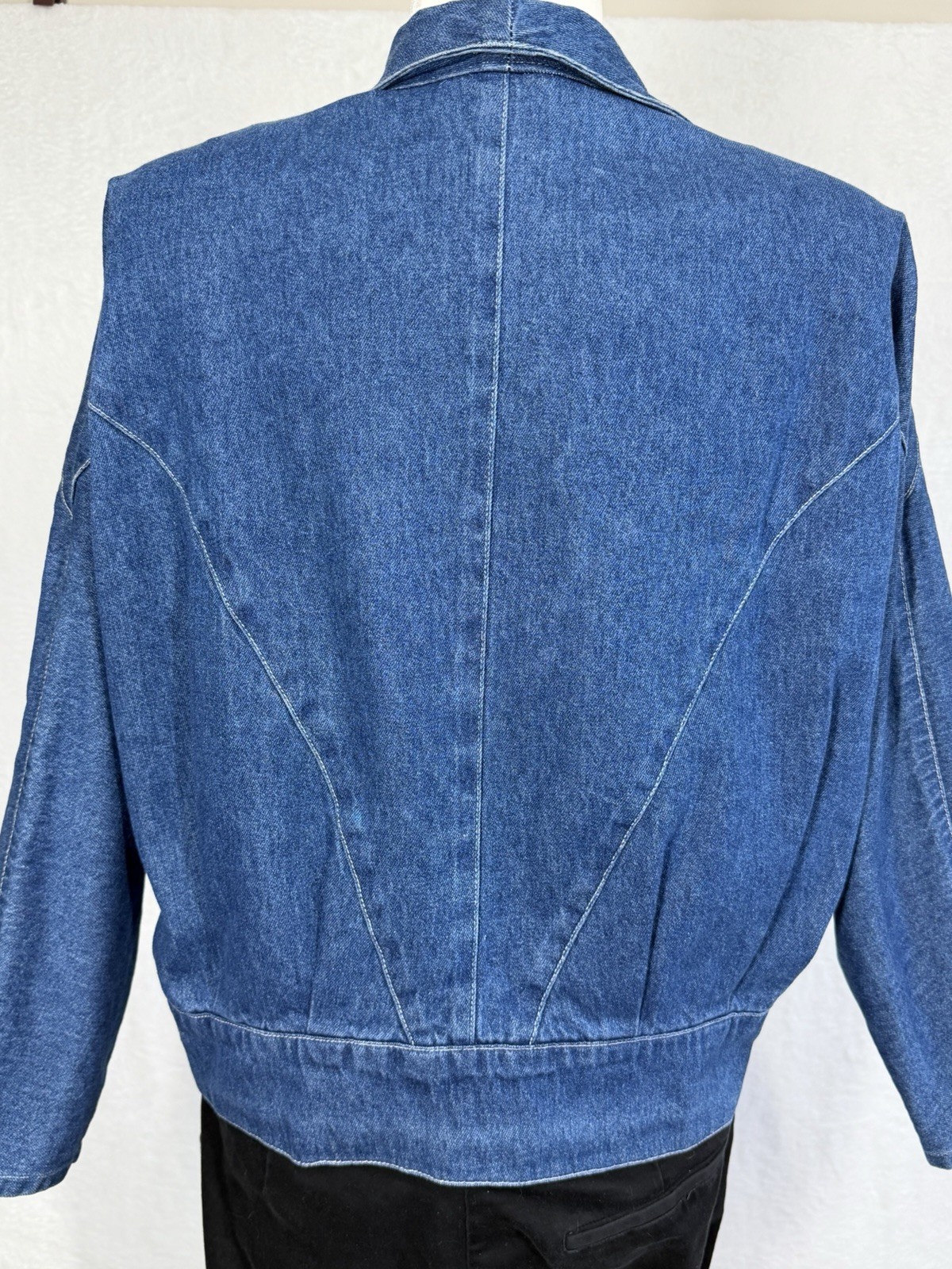 Vintage Pado Jean Jacket Women’s Medium Rhinestone Embellished 80s USA Denim