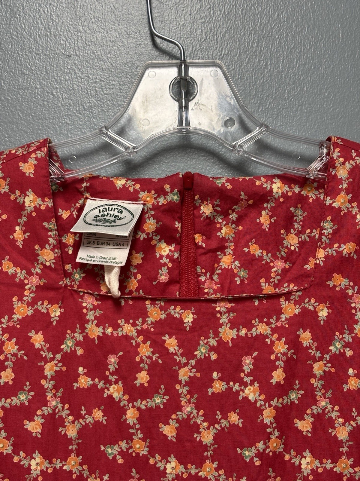 VTG Laura Ashley 1980s Floral Midi Dress Sz 4 Puff Sleeve Romantic VTG Cottage