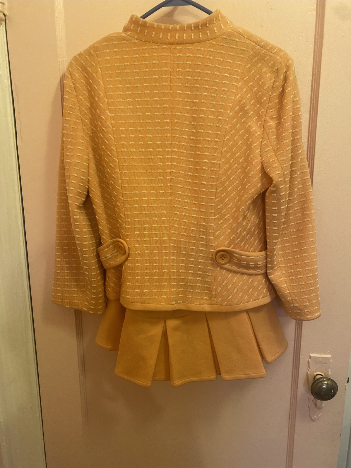 Vintage Kay Unger NY Skirt Suit Women Sz 12 100% Cotton