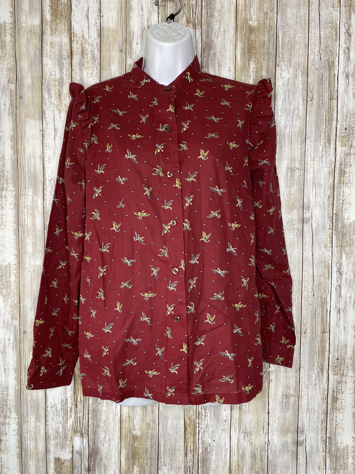 Sears The Fashion Place Womens Vintage Blouse Button Front Size 16