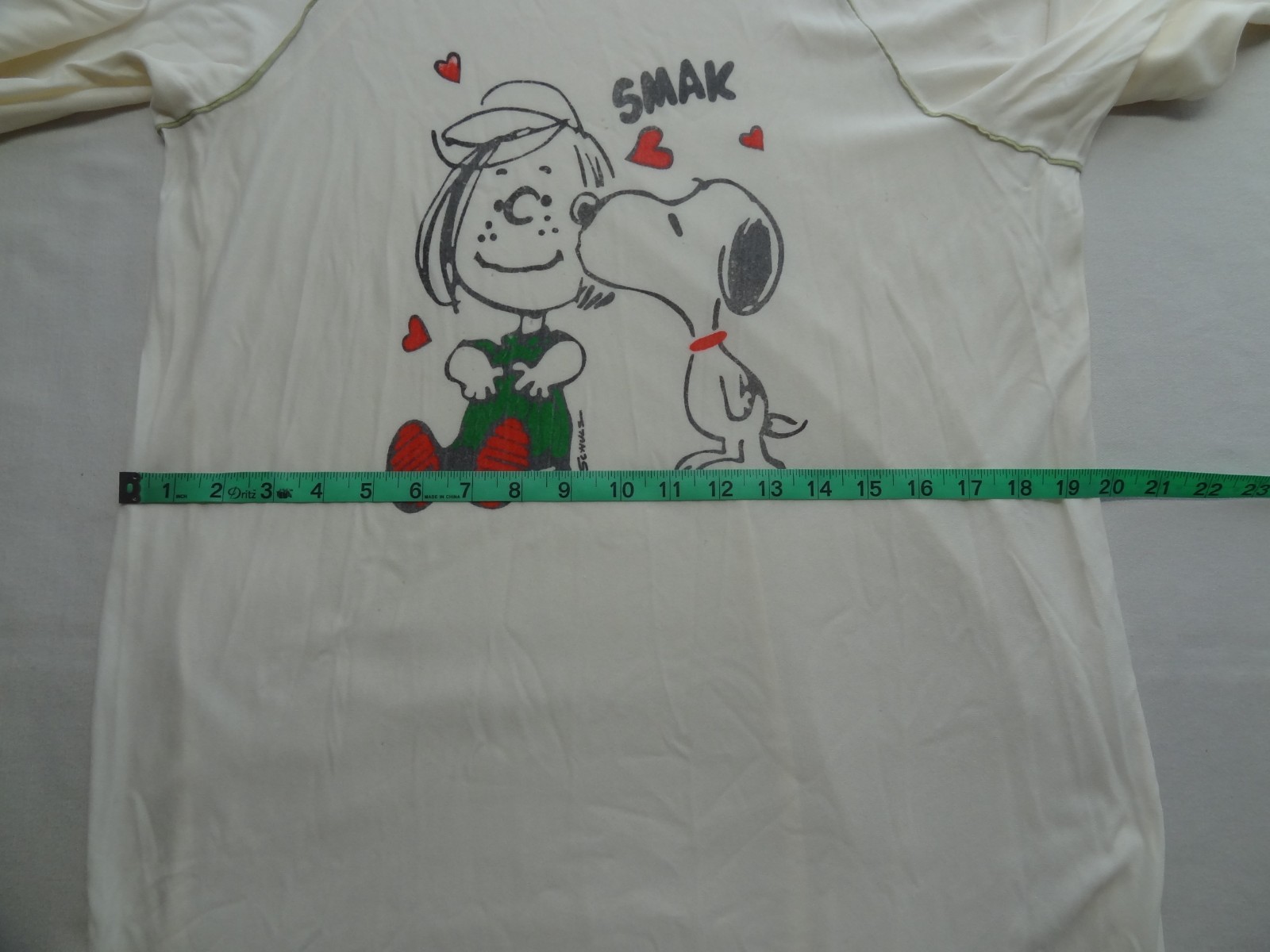 Sears 38-40 VTG Nightgown Night Shirt Snoopy Peppermint Patty Thin 60s 70s 72101