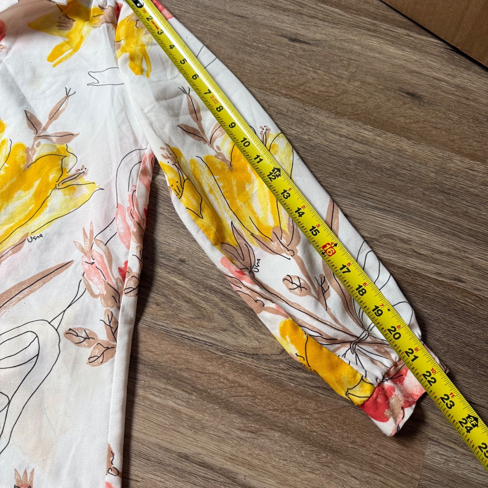 Vtg 60/70s Vera Neumann Novelty Print Floral Dagger Collar Button Up S/M