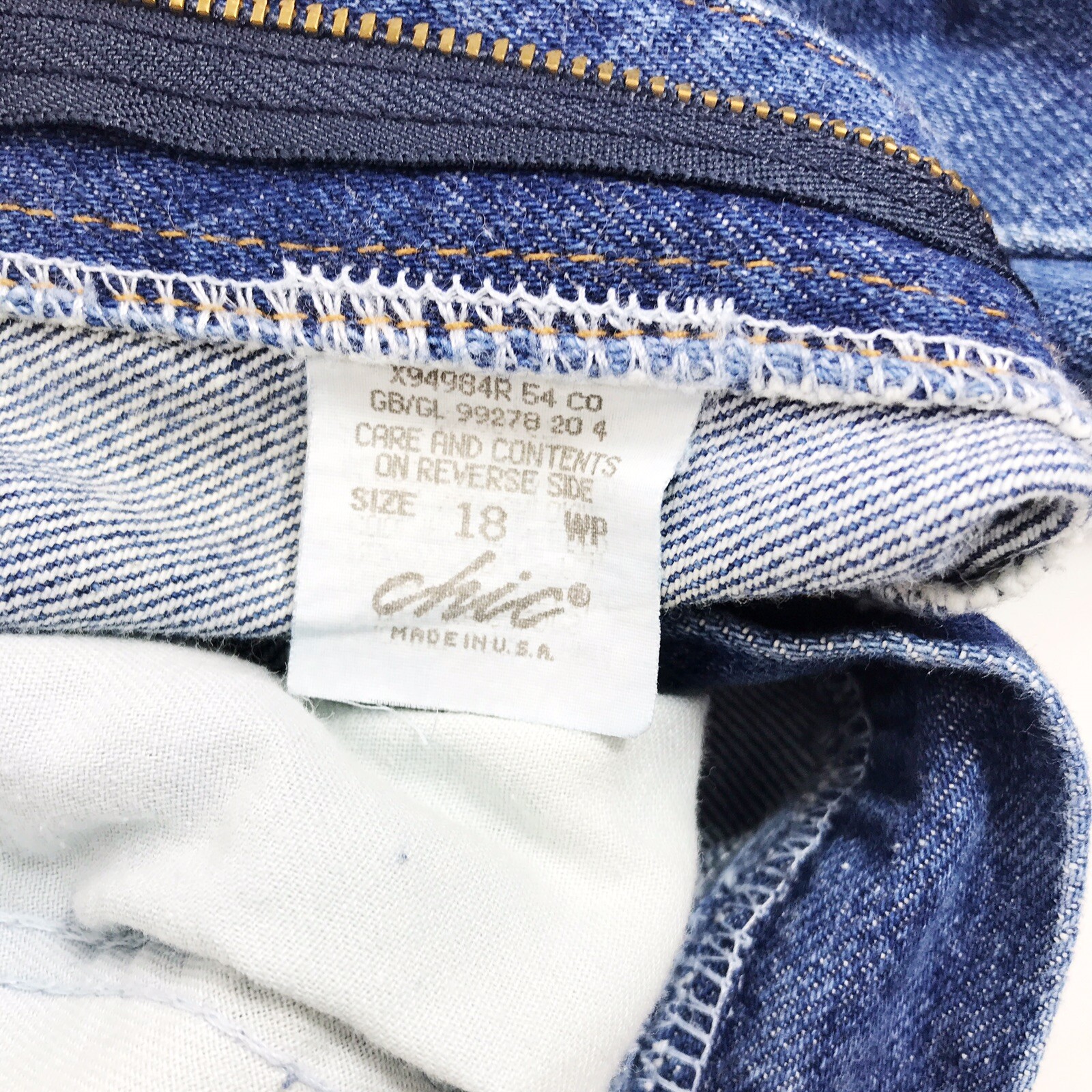 Chic Jeans Women’s 18 WP 34 x 29 Vintage 80s Blue Tapered Leg High Waist Mom