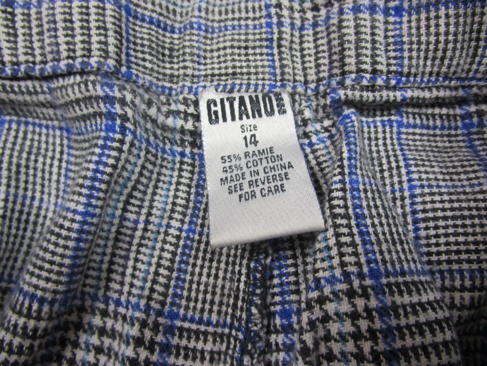 Vintage 80s Gitano Trousers Pants Womens (12) Plaid Pleated Pockets Preppy
