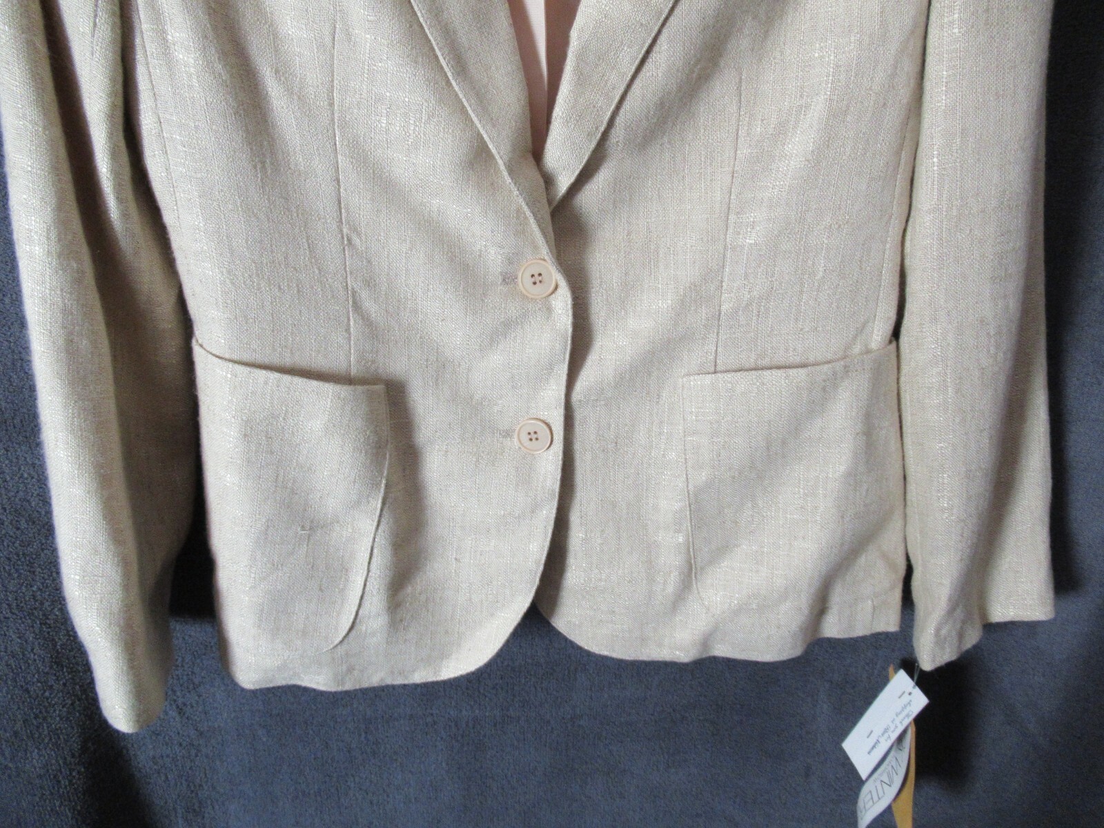 NWT Vintage Jack Winter Rices Nachmans Beige Rayon Flax Career Suit Jacket 8
