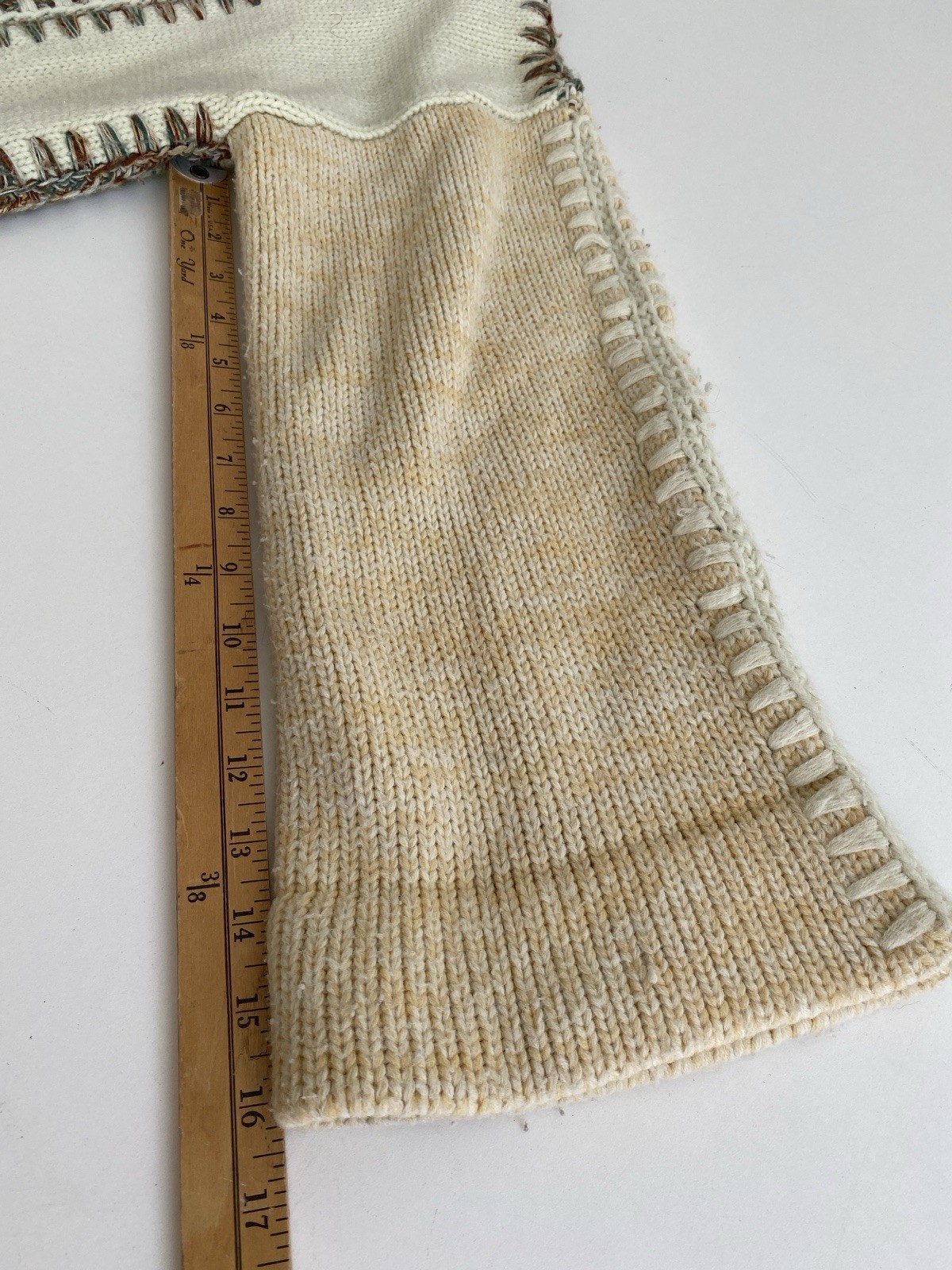 Vintage 70s Sirocco M Cotton Blend Heavy Knit Wrap Cardigan Sweater Boho Hippie