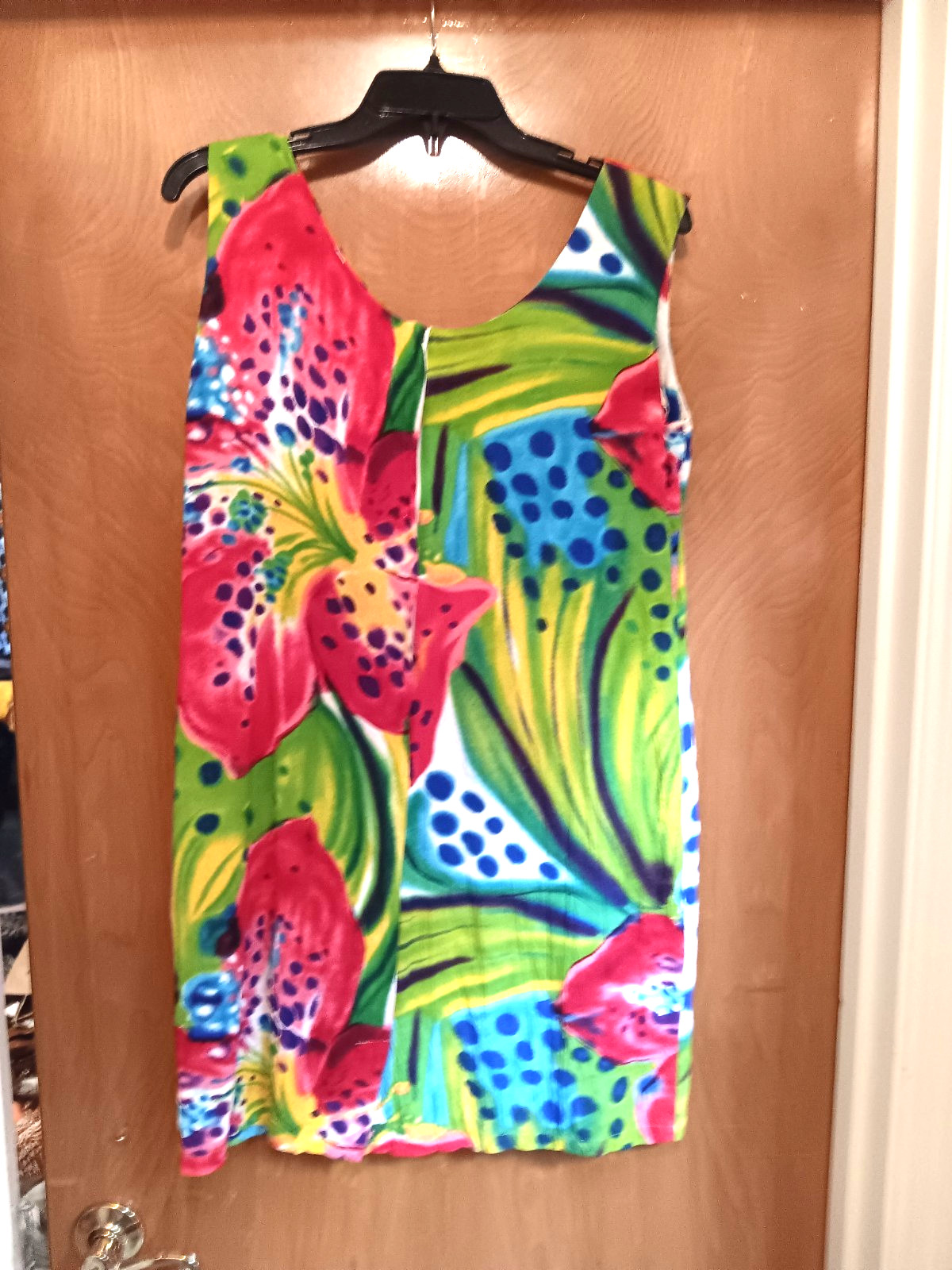 Jams World VTG Sleeveless Dress Glorioso Hawaiian Tropical Beach Cruise XL W304