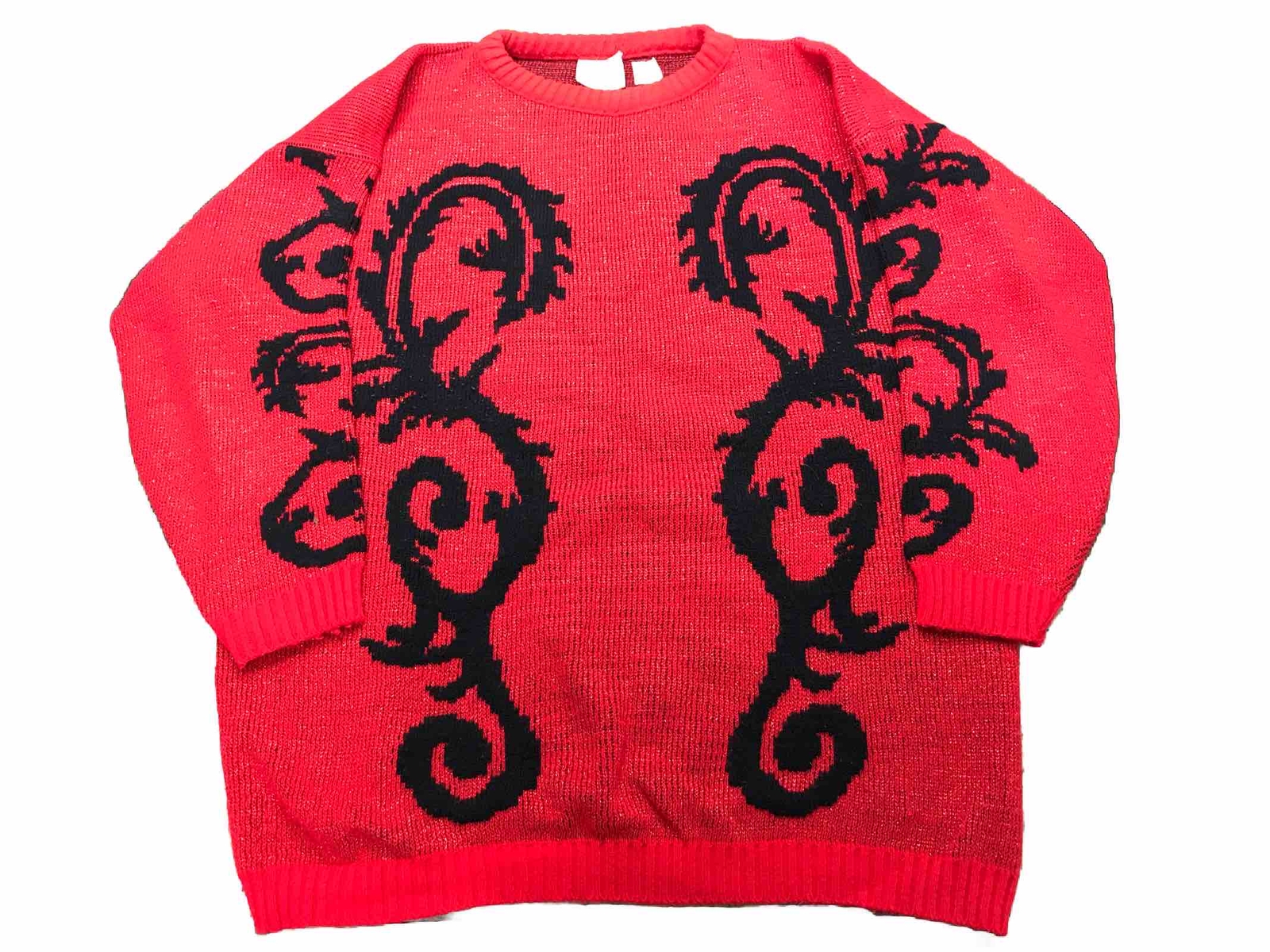 Distinctly Different Vintage Sparkle Sweater Size 2XL Maybe Red Black Fast Ship!