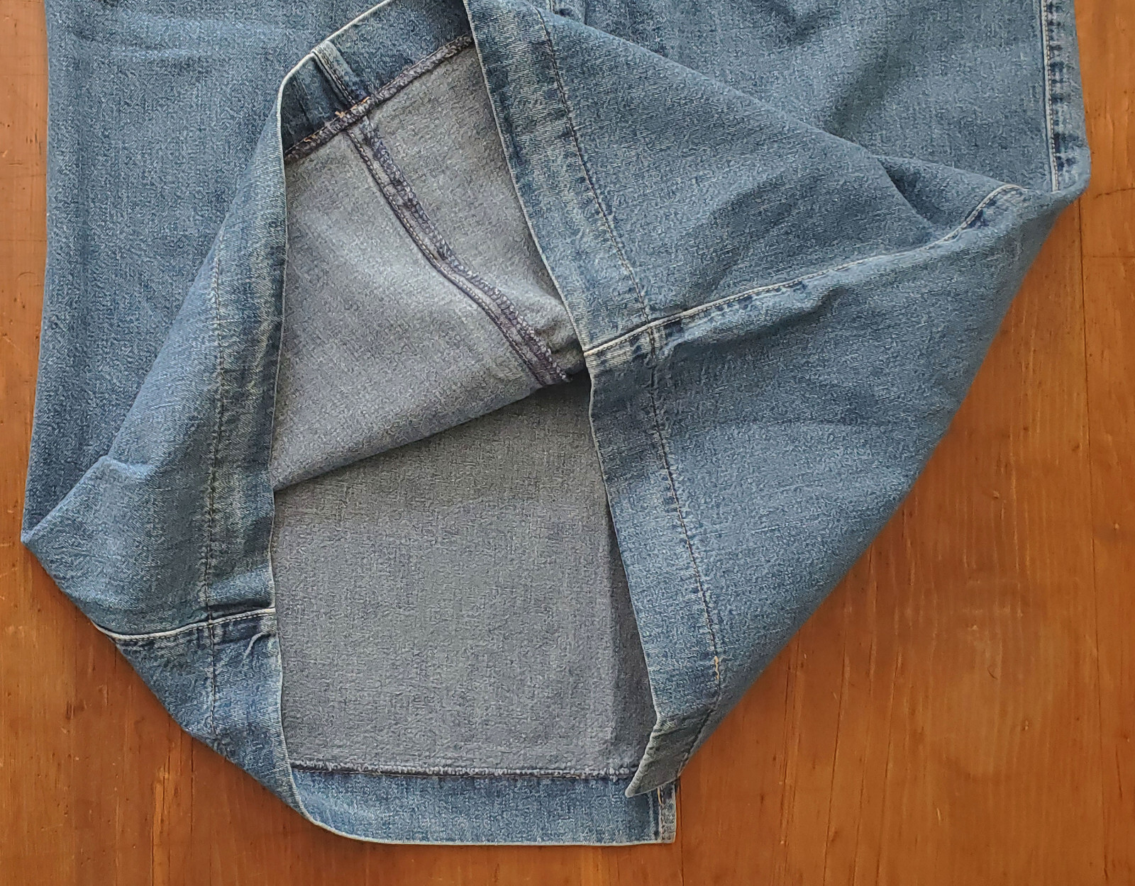 Vintage Dockers Medium Blue Cotton Denim Maxi Skirt Classic Sz 14 NWT 1992