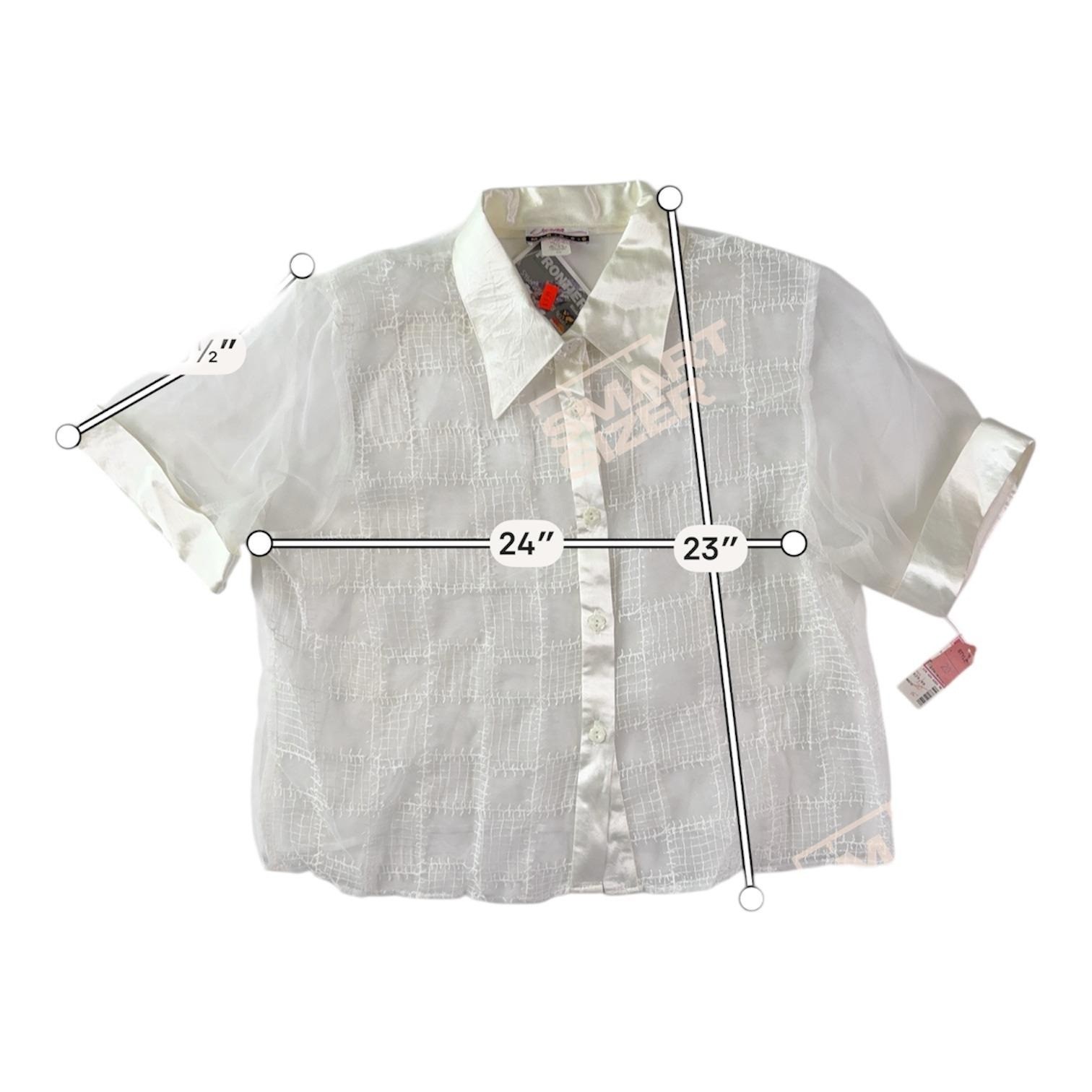 NWT Vintage Diana Marco Sheer Organza Top 20 90s Boxy Ethereal Club Avant Garde
