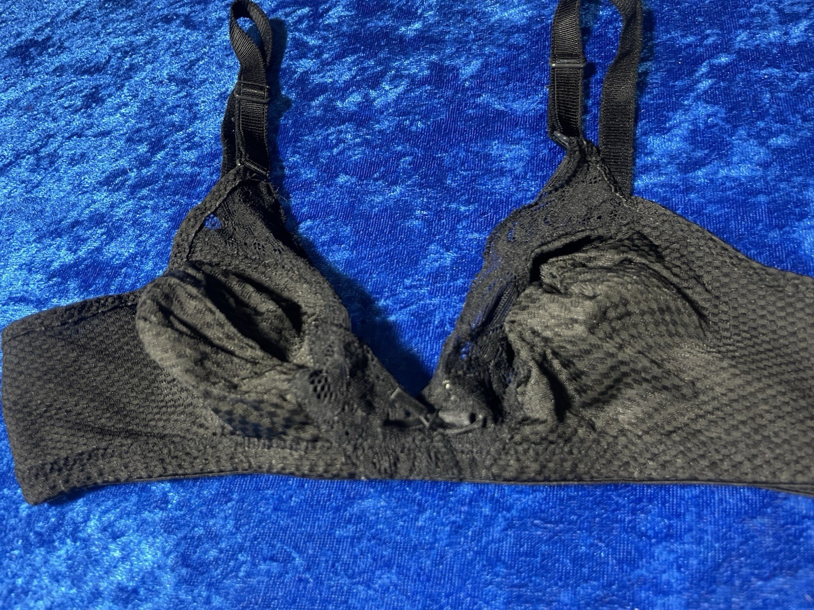 Vintage Ingénue by Spiegal Bra 32b Black Nylon Bralette Pinup Lingerie