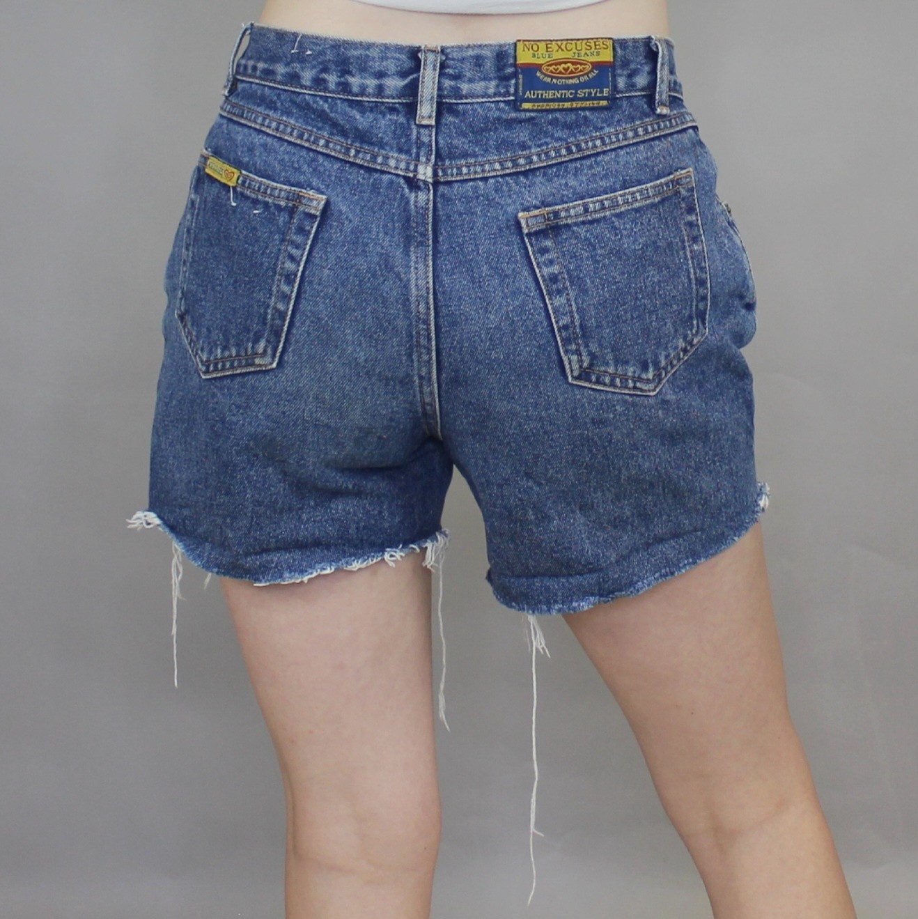 Vintage 90s Denim Cut off Shorts by No Excuses Blue Jeans