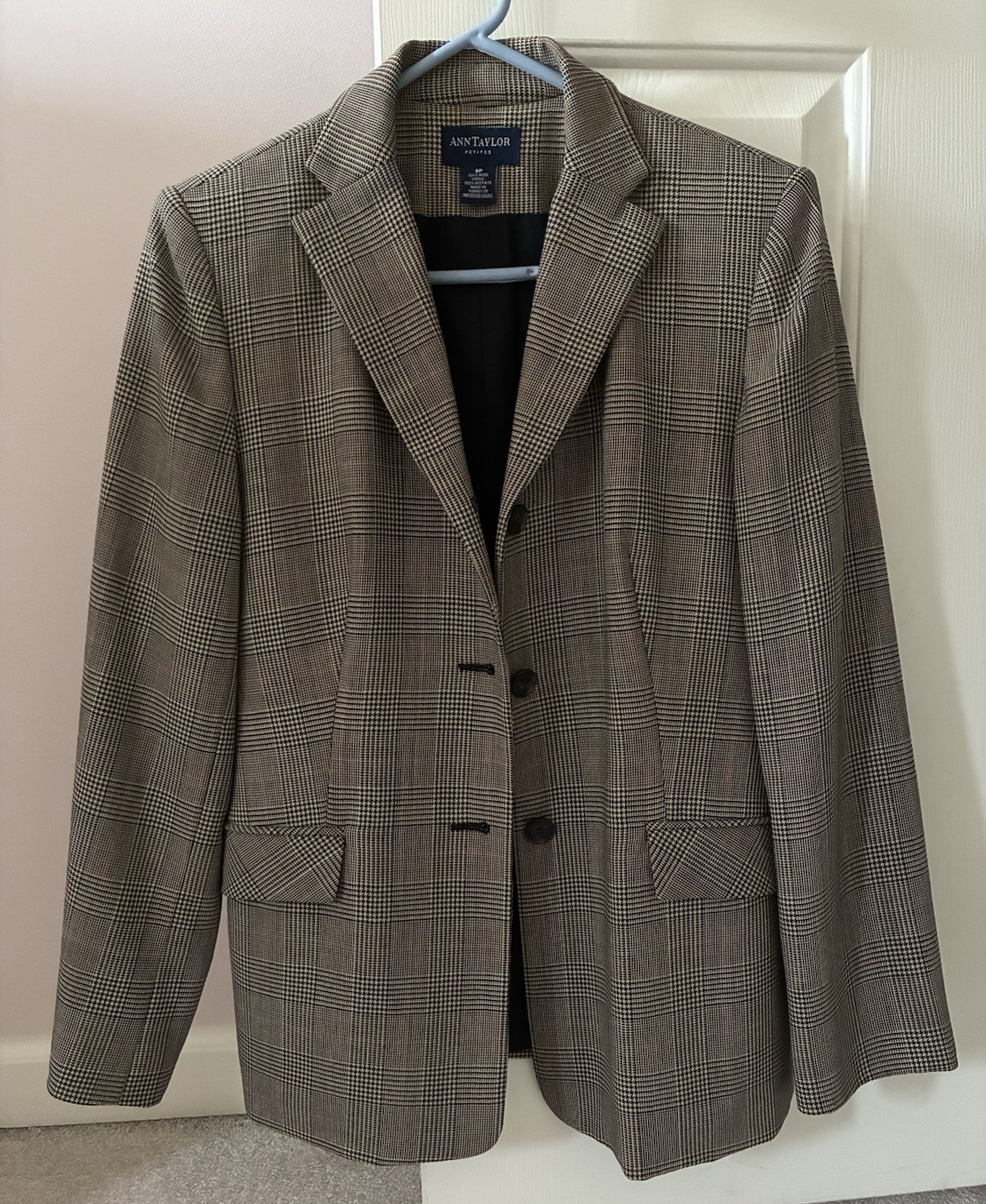 Ann Taylor 100% Wool Glen Plaid Blazer Jacket – Size 8P