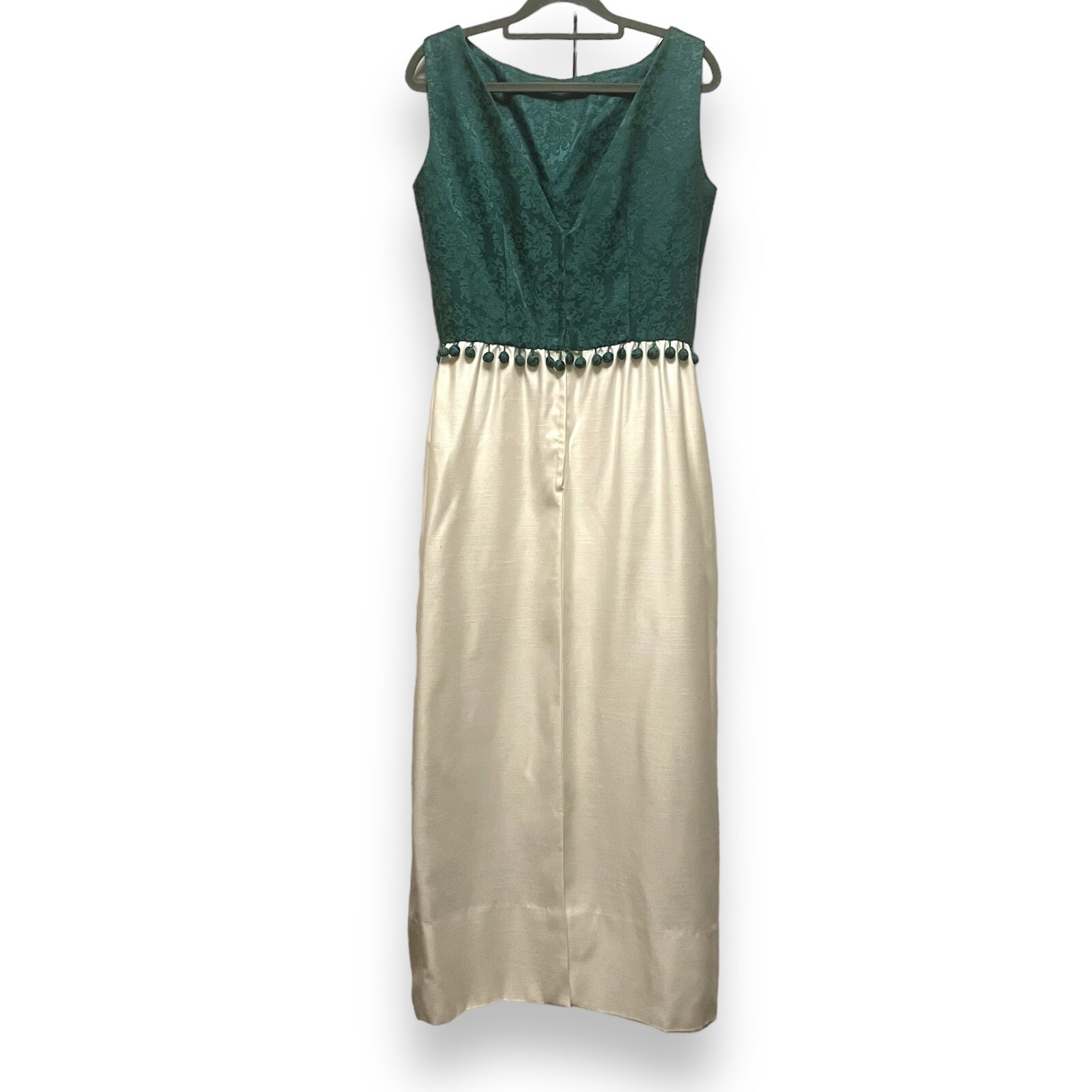 Vintage 60’s Gale Mitchell Maxi Dress Green Ivory Women’s Size S/M
