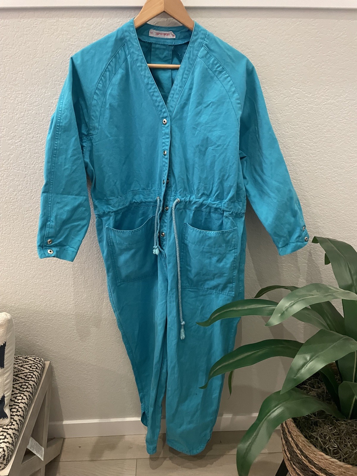 Vintage Turquoise Jumpsuit Espírit Sport Boiler Suit One Piece medium