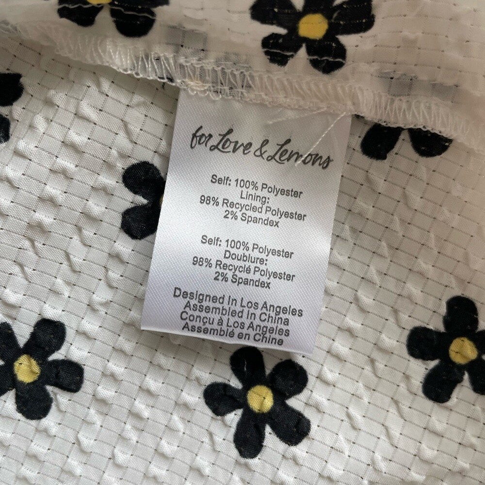 For Love & Lemons Connie Mini Dress in Ivory Size S