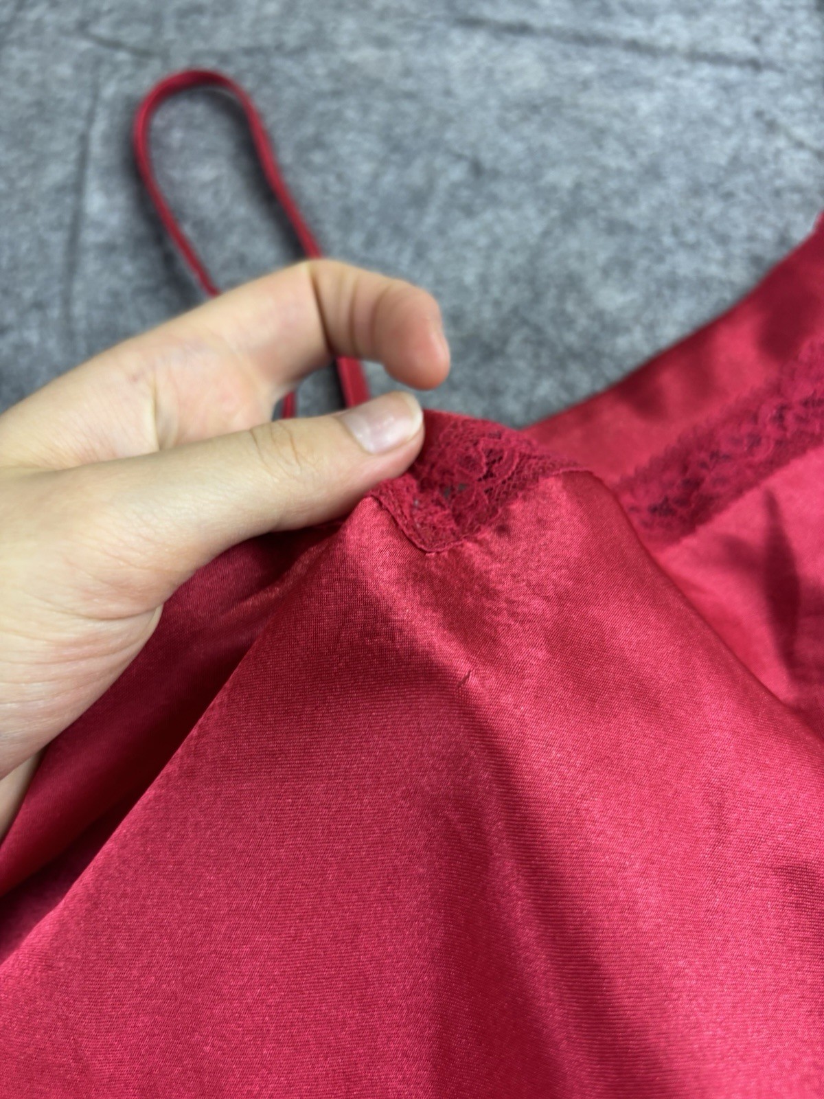 Vintage T R Bentley Red Bias Cut Satin Sexy Lingerie Mini Slip Dress Size M SEE