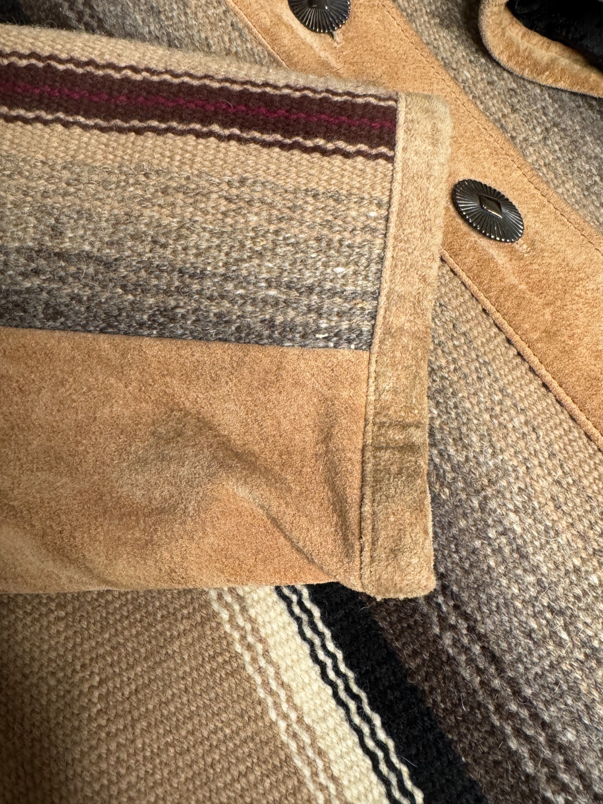 Vintage – Lily of the West – Sedona Arizona – Blanket Jacket – Wool and Suede