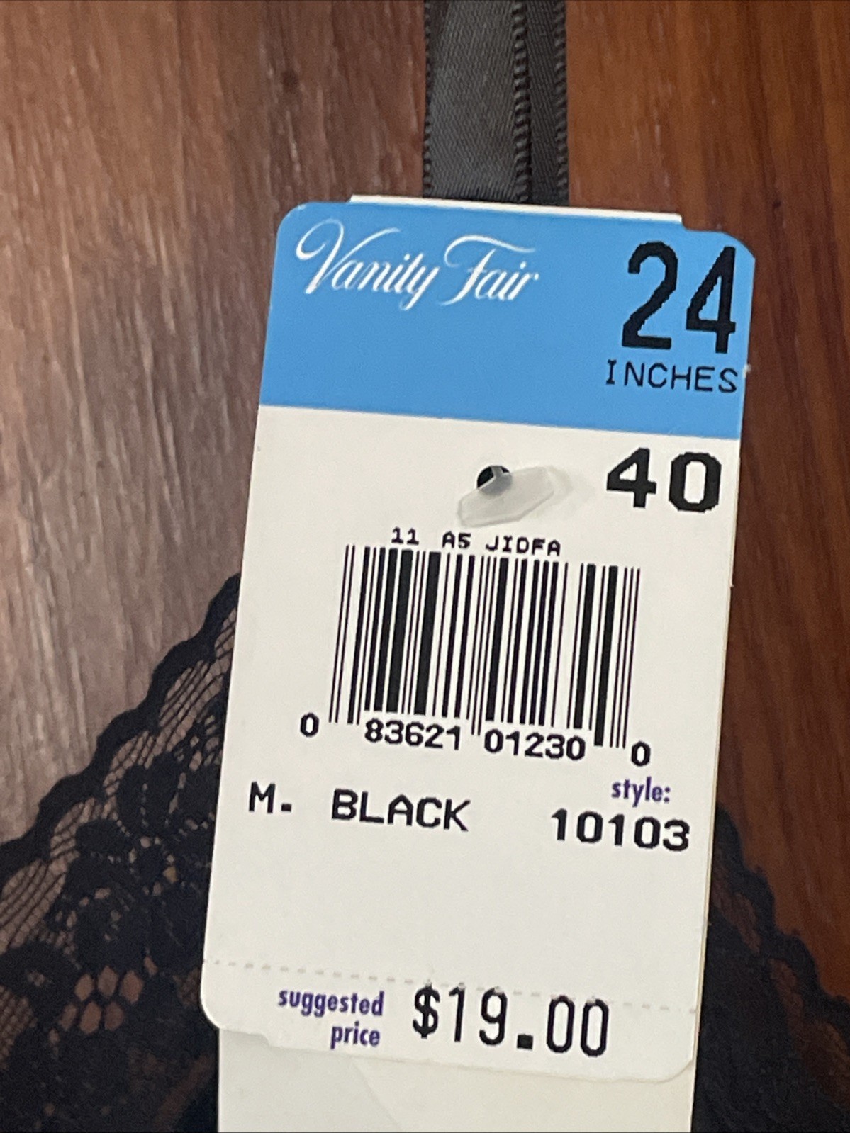 New Vintage Vanity Fair Rosette Lace Full Slip – 10-103 Black