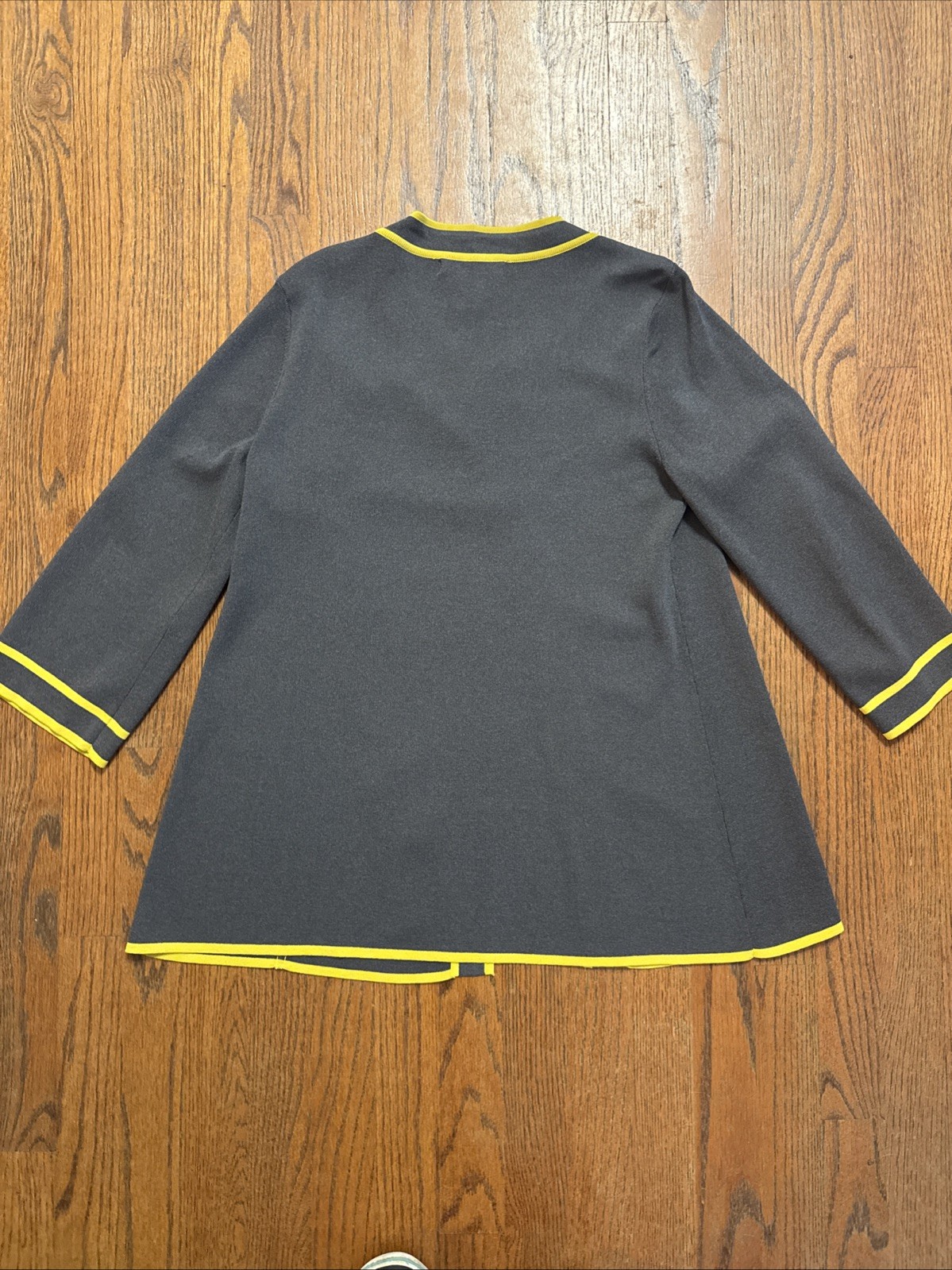 1960s Grace Mod Cardigan Retro Sweater In Grey And Mustard Size Medium EUC