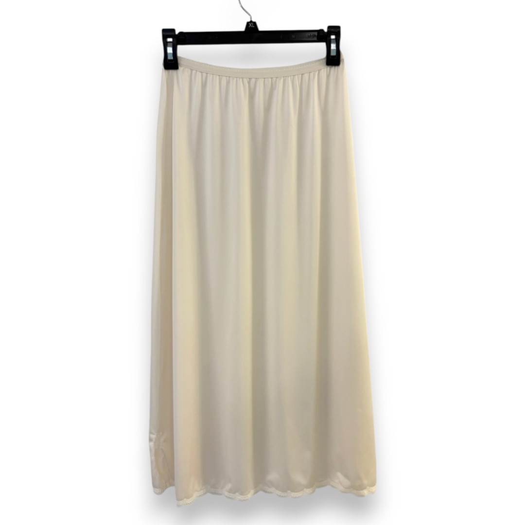 Vintage Shadowline Nylon Half Slip Skirt Lace Trim Medium 70s 80s Made in USA